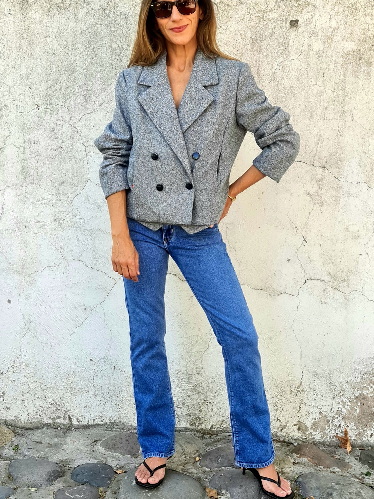 CHAQUETA ESPIGA GRIS.