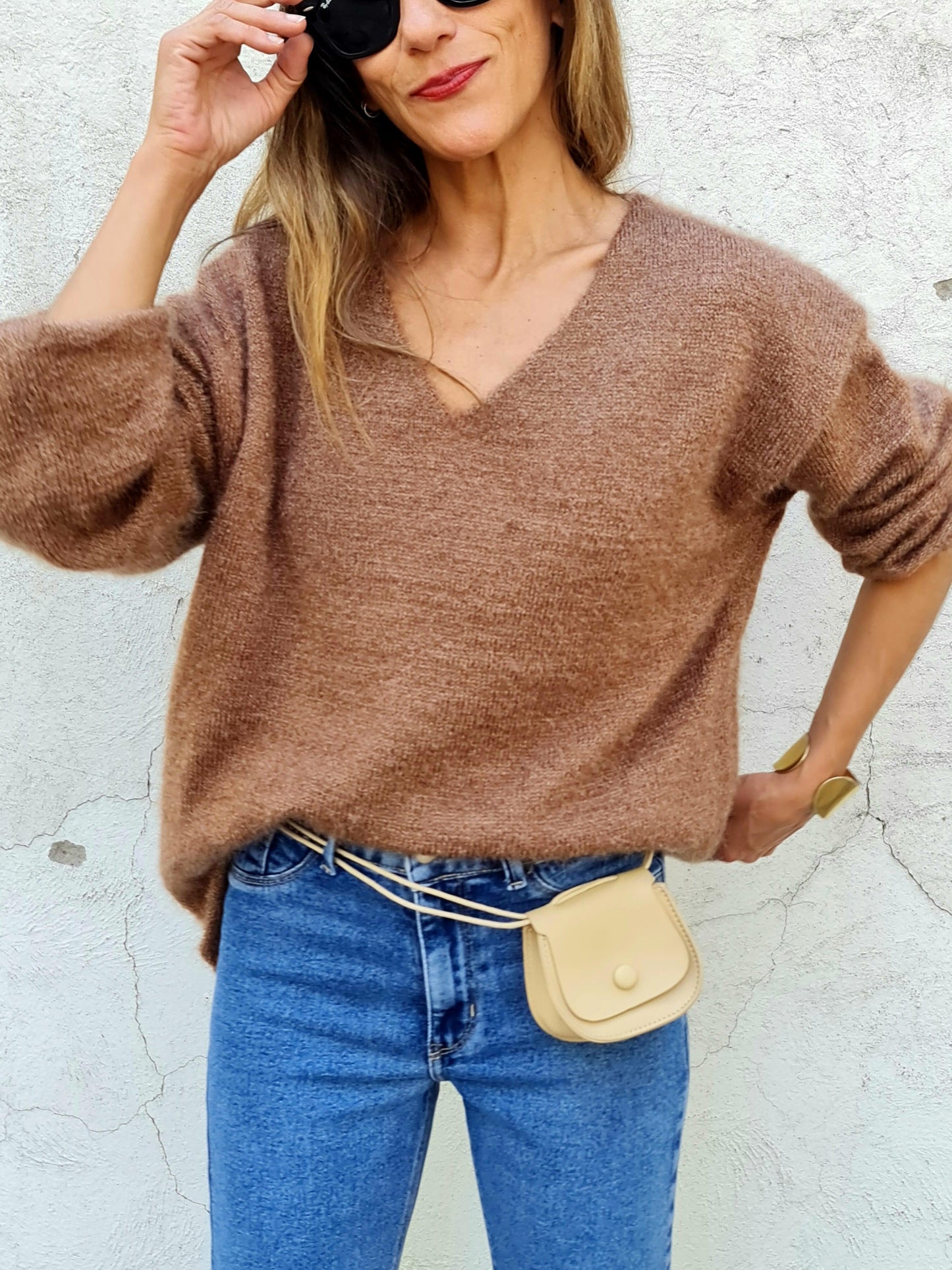 SWEATER FINO CAFE BRILLO. - Quemepongo