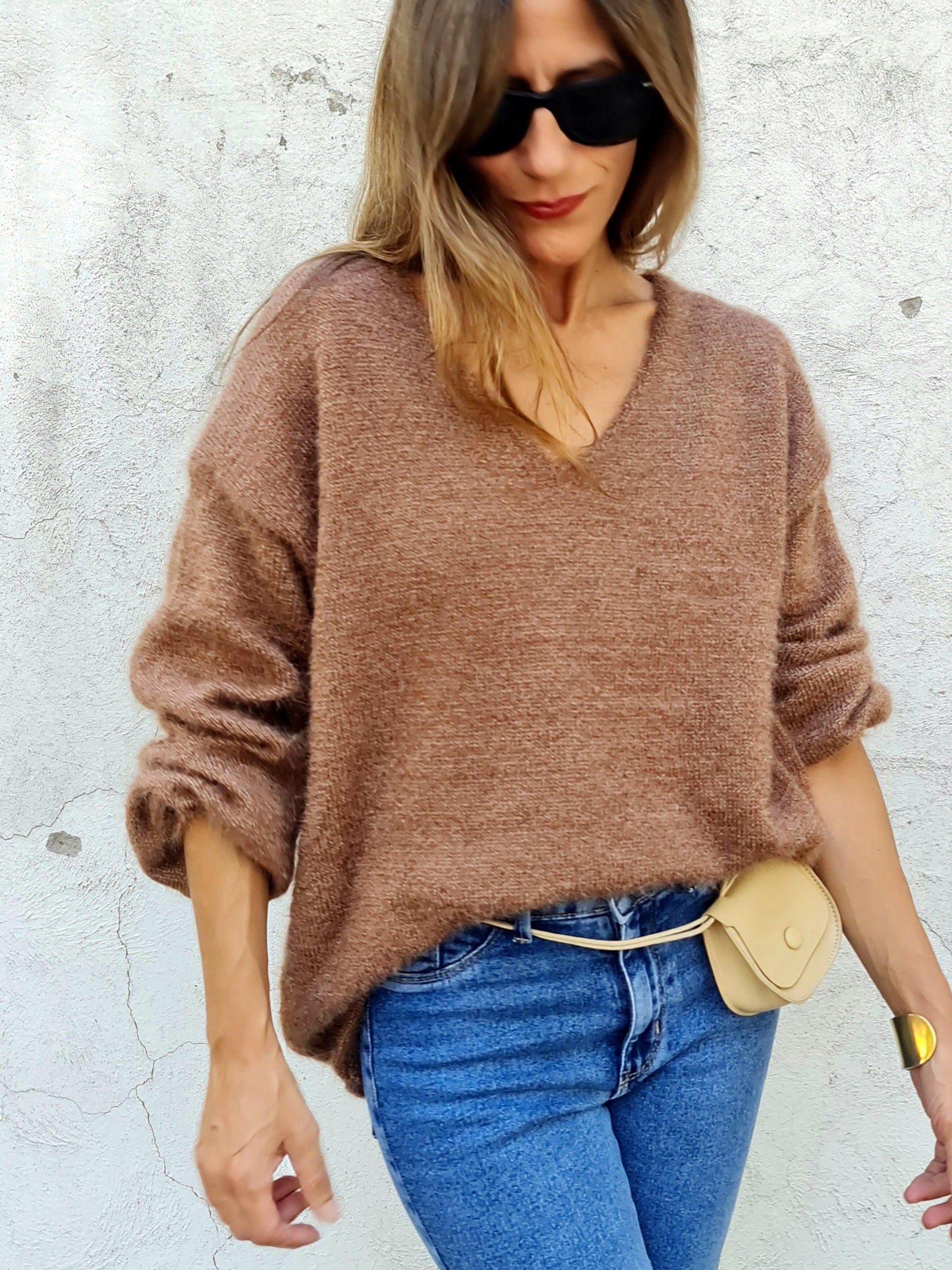 SWEATER FINO CAFE BRILLO. - Quemepongo