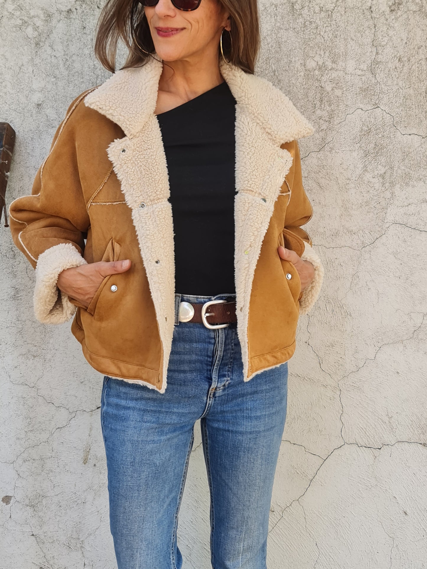 CHAQUETA NENA GAMUZA CAMEL.
