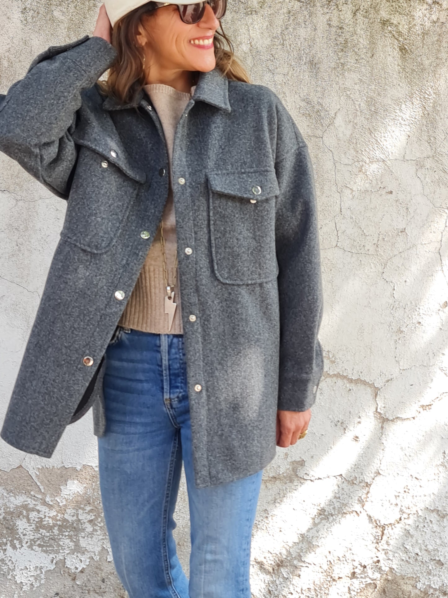 CHAQUETA PAÑO AURORA GRIS MARENGO.