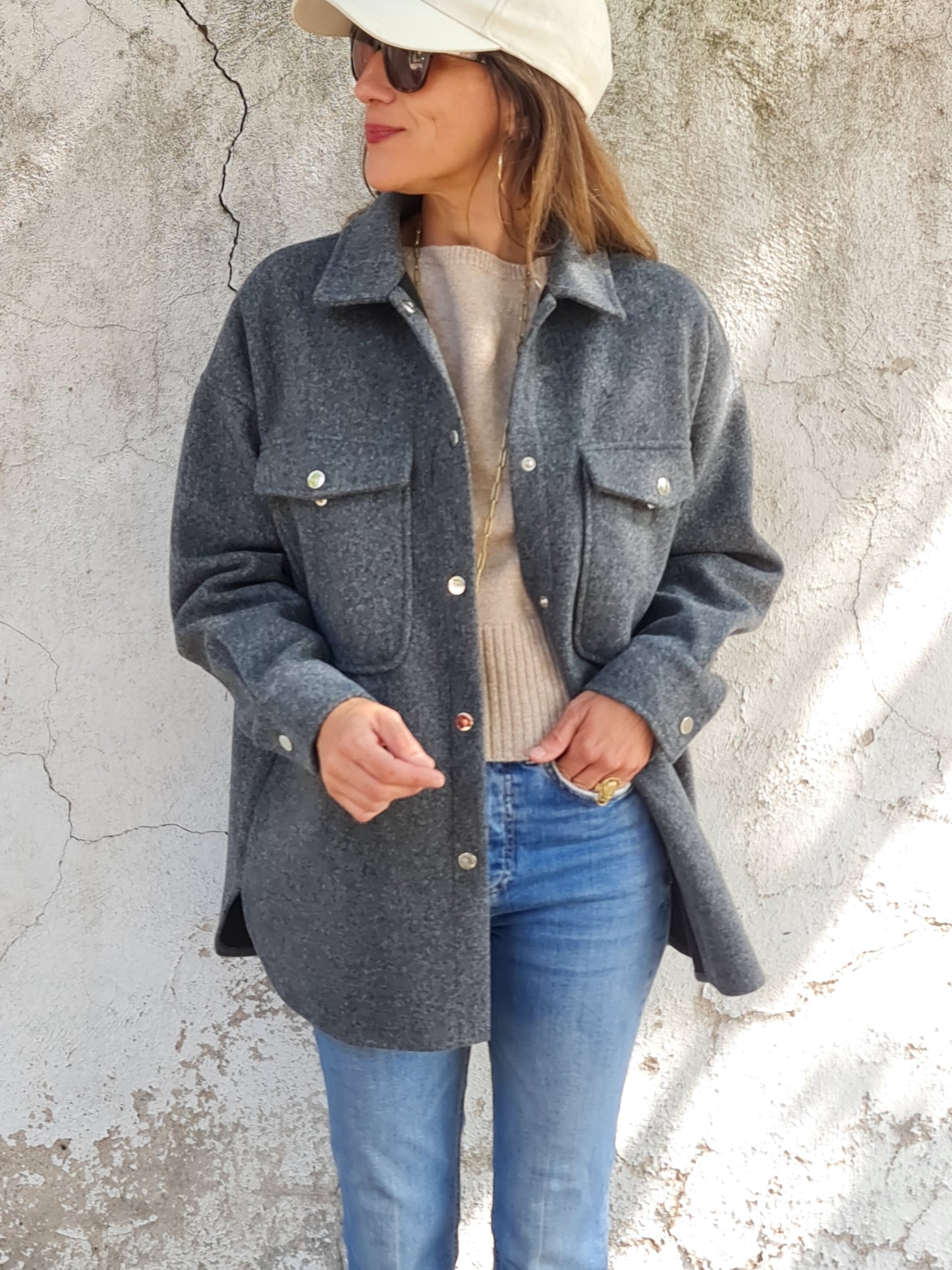 CHAQUETA PAÑO AURORA GRIS MARENGO.