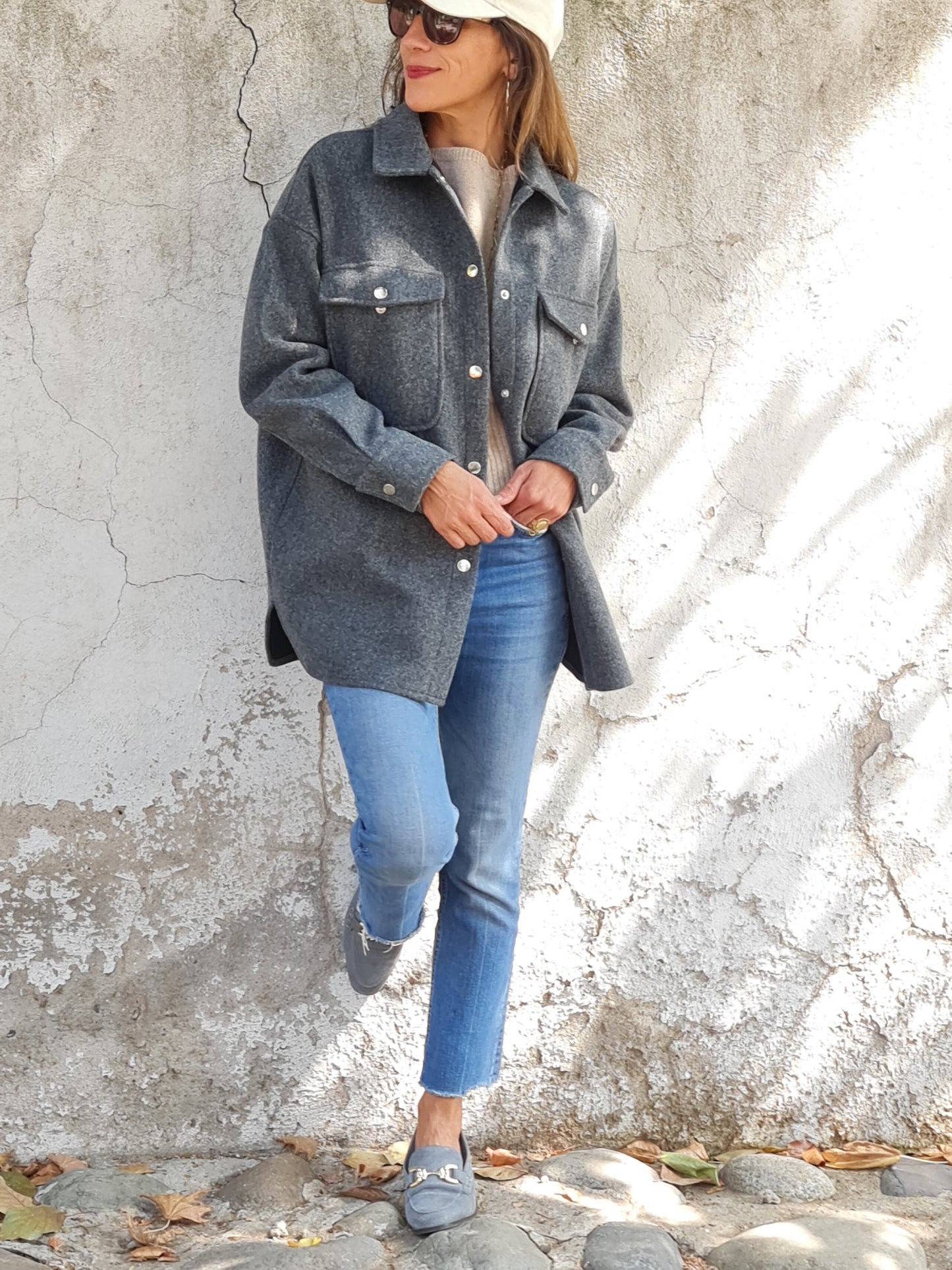 CHAQUETA PAÑO AURORA GRIS MARENGO.