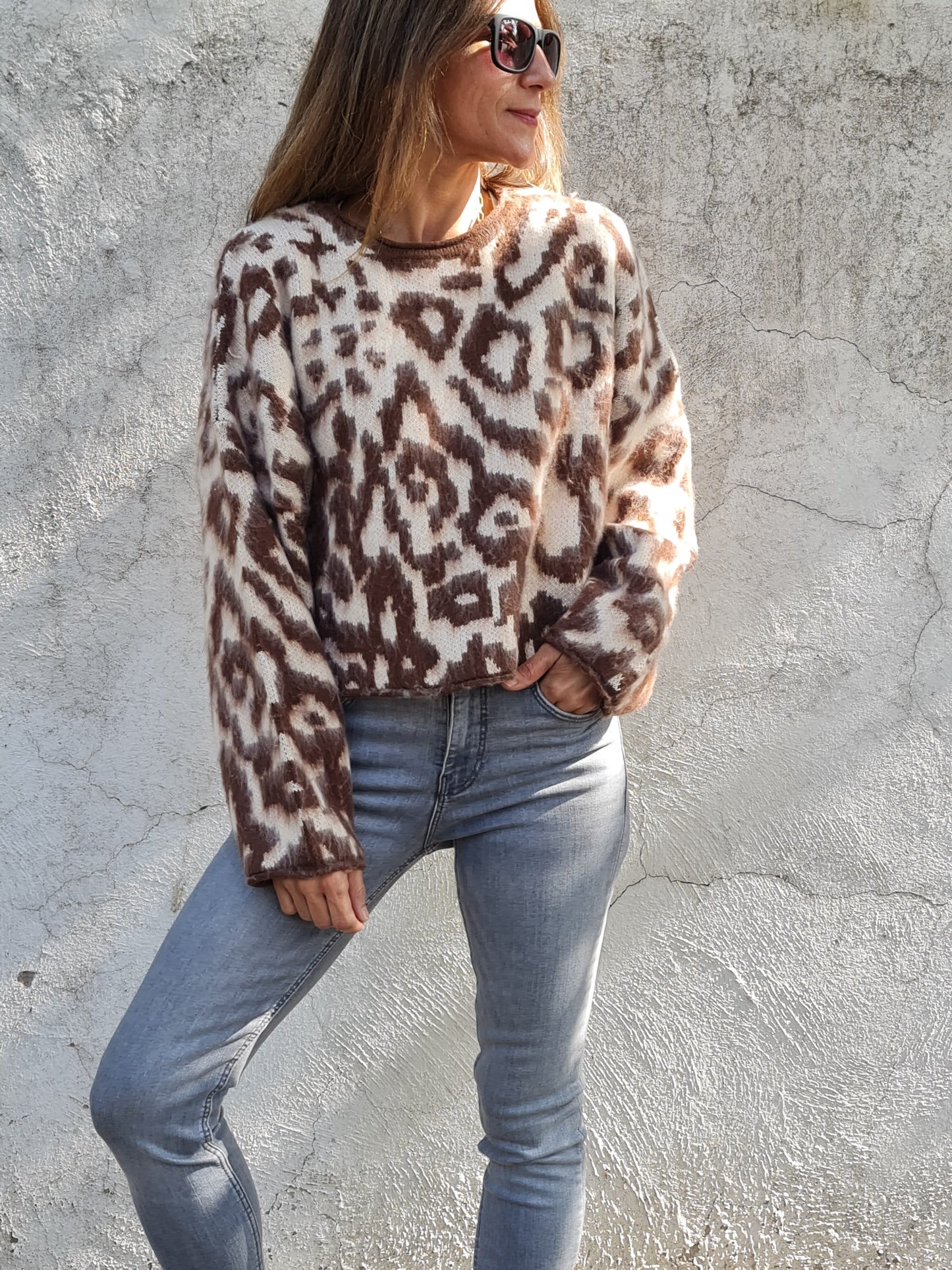 SWEATER BEGOÑA CAFE/CREMA.