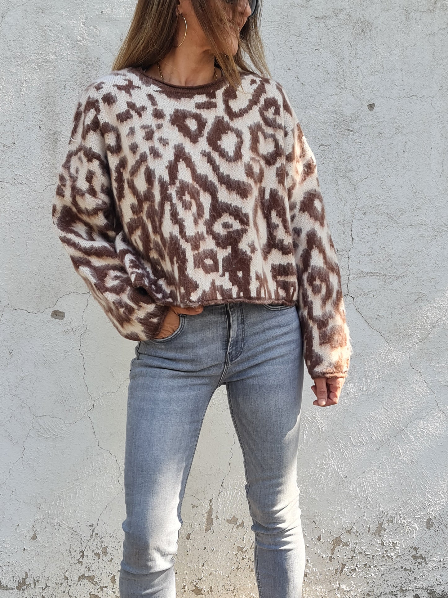 SWEATER BEGOÑA CAFE/CREMA.