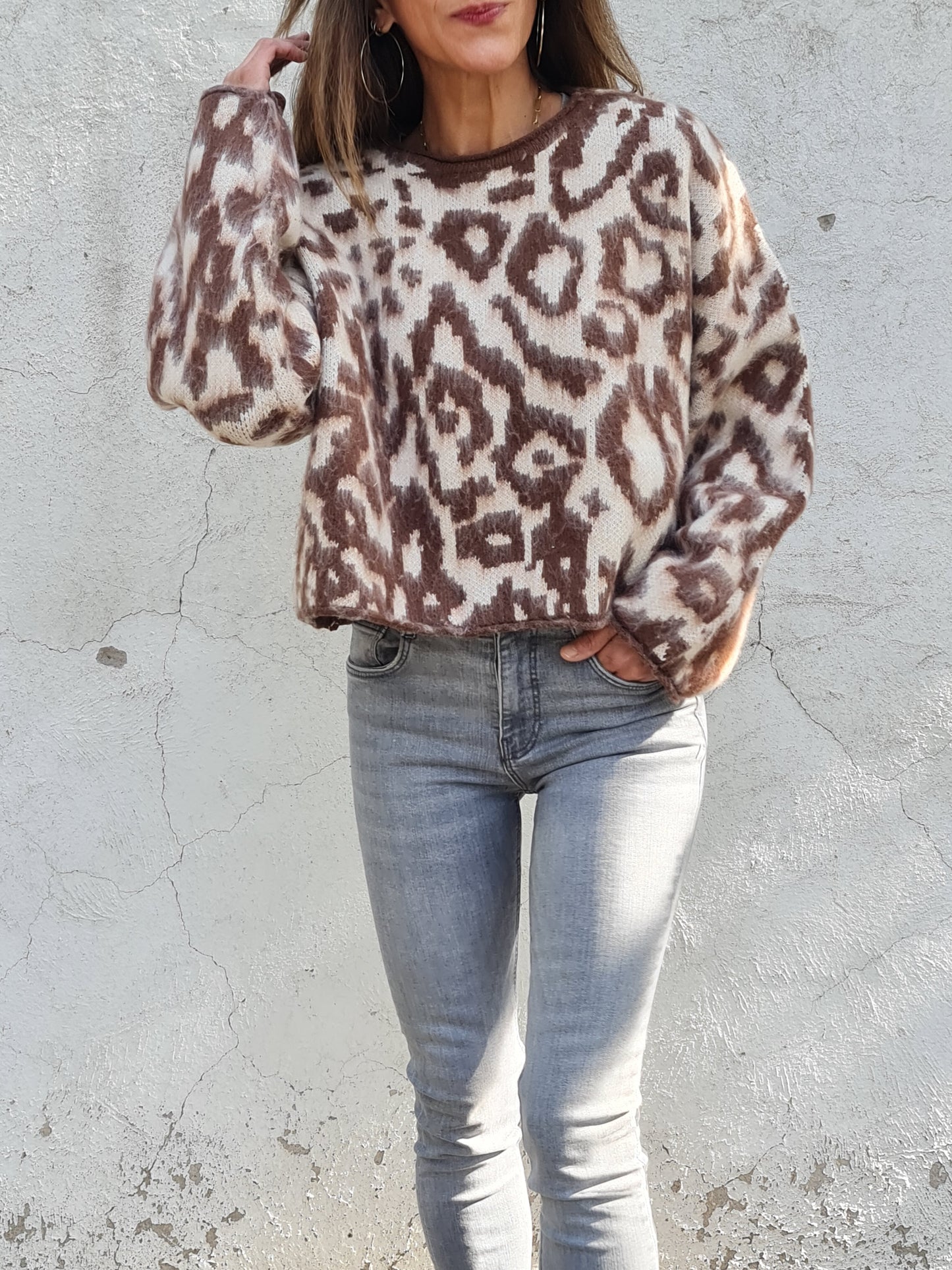 SWEATER BEGOÑA CAFE/CREMA.