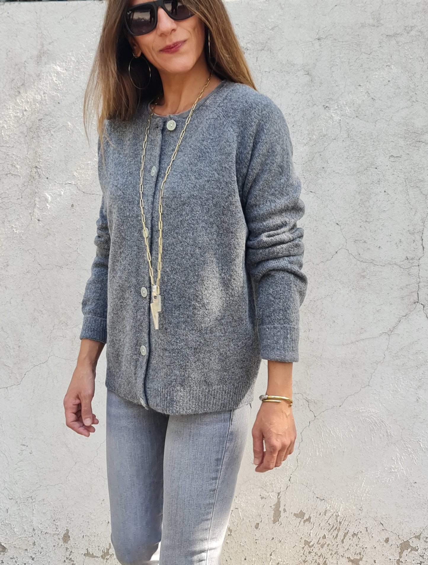 CHALECO JACINTA GRIS.