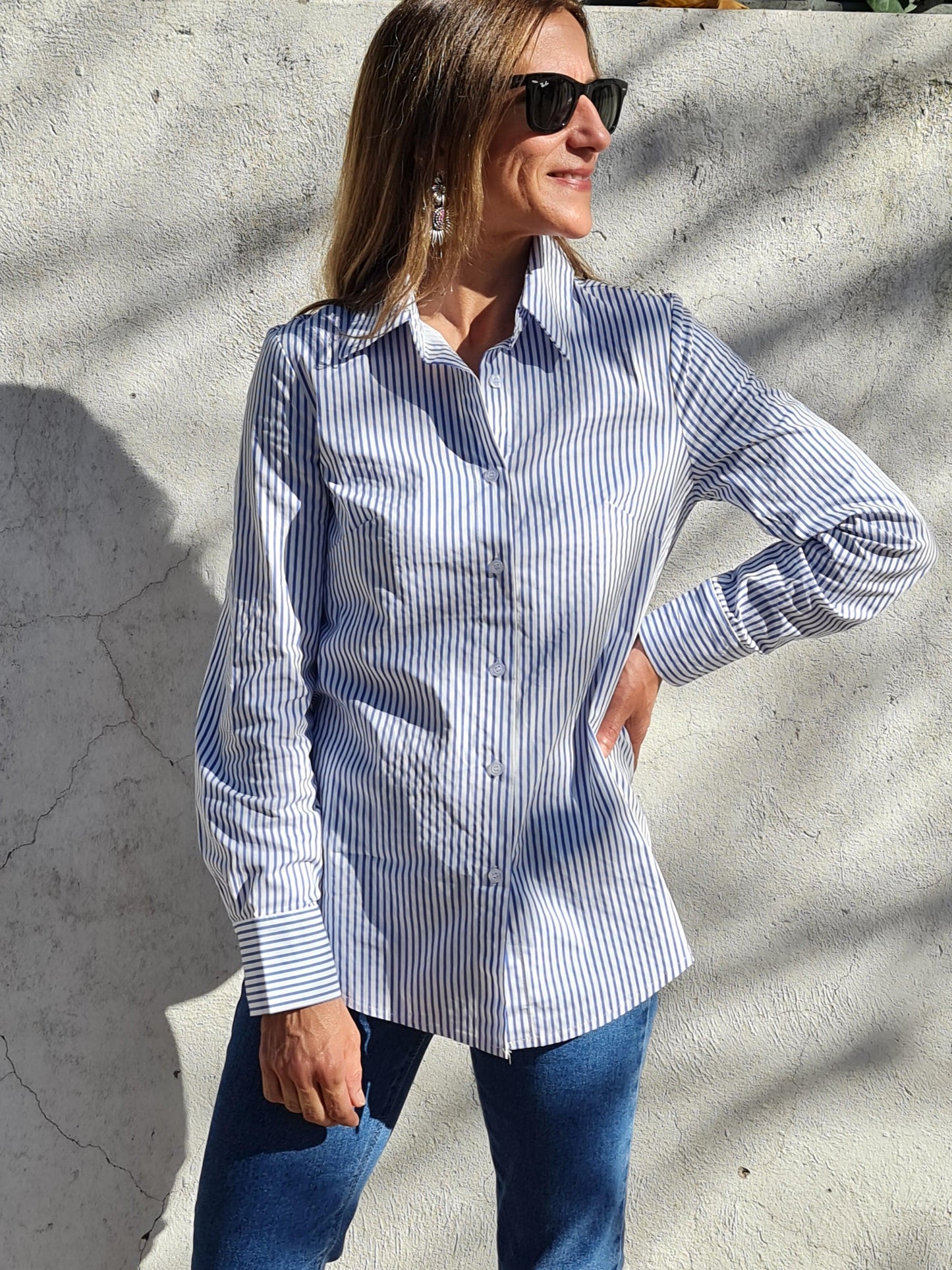 BLUSA PIA RAYADA. - Quemepongo