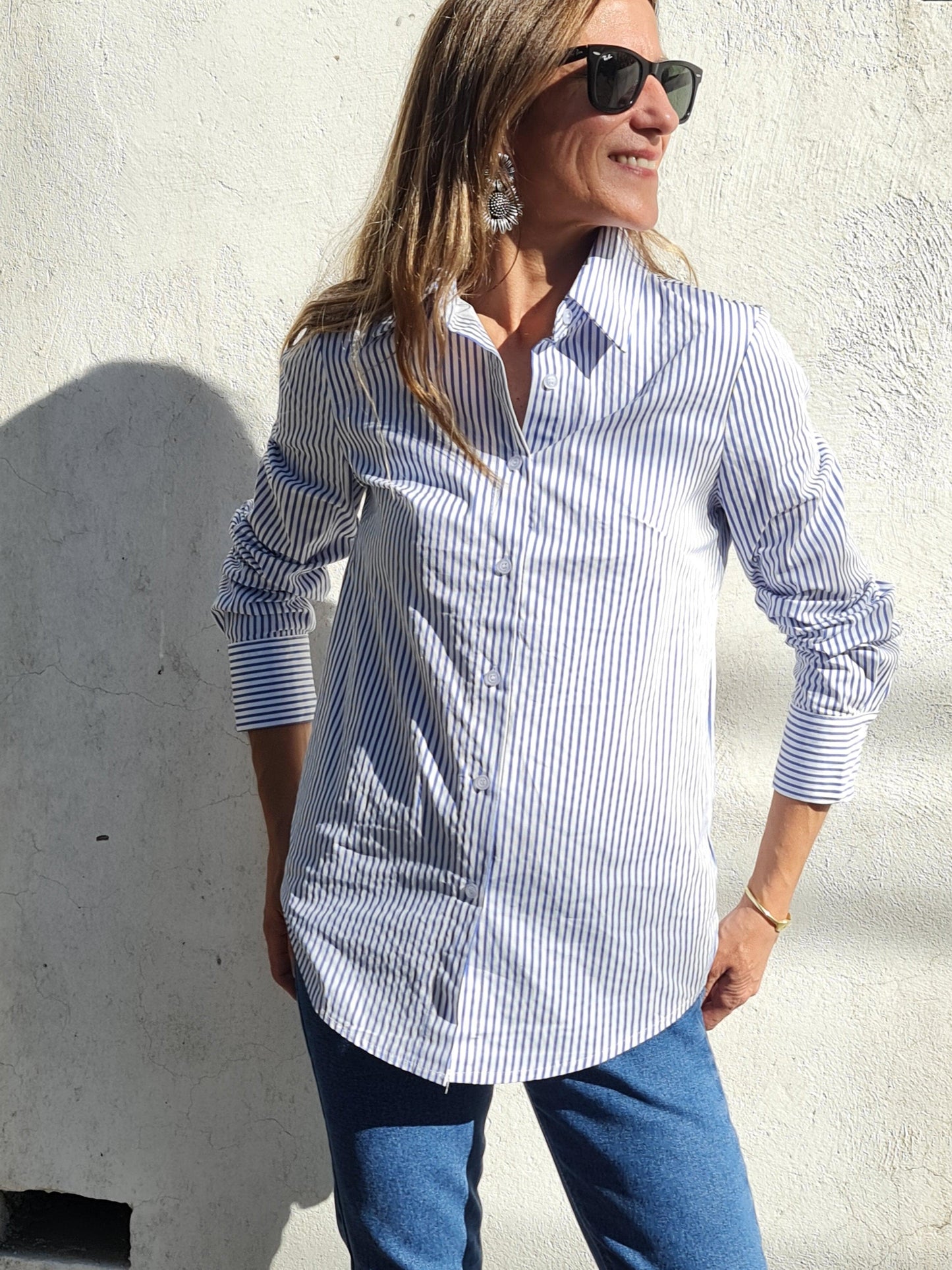 BLUSA PIA RAYADA. - Quemepongo