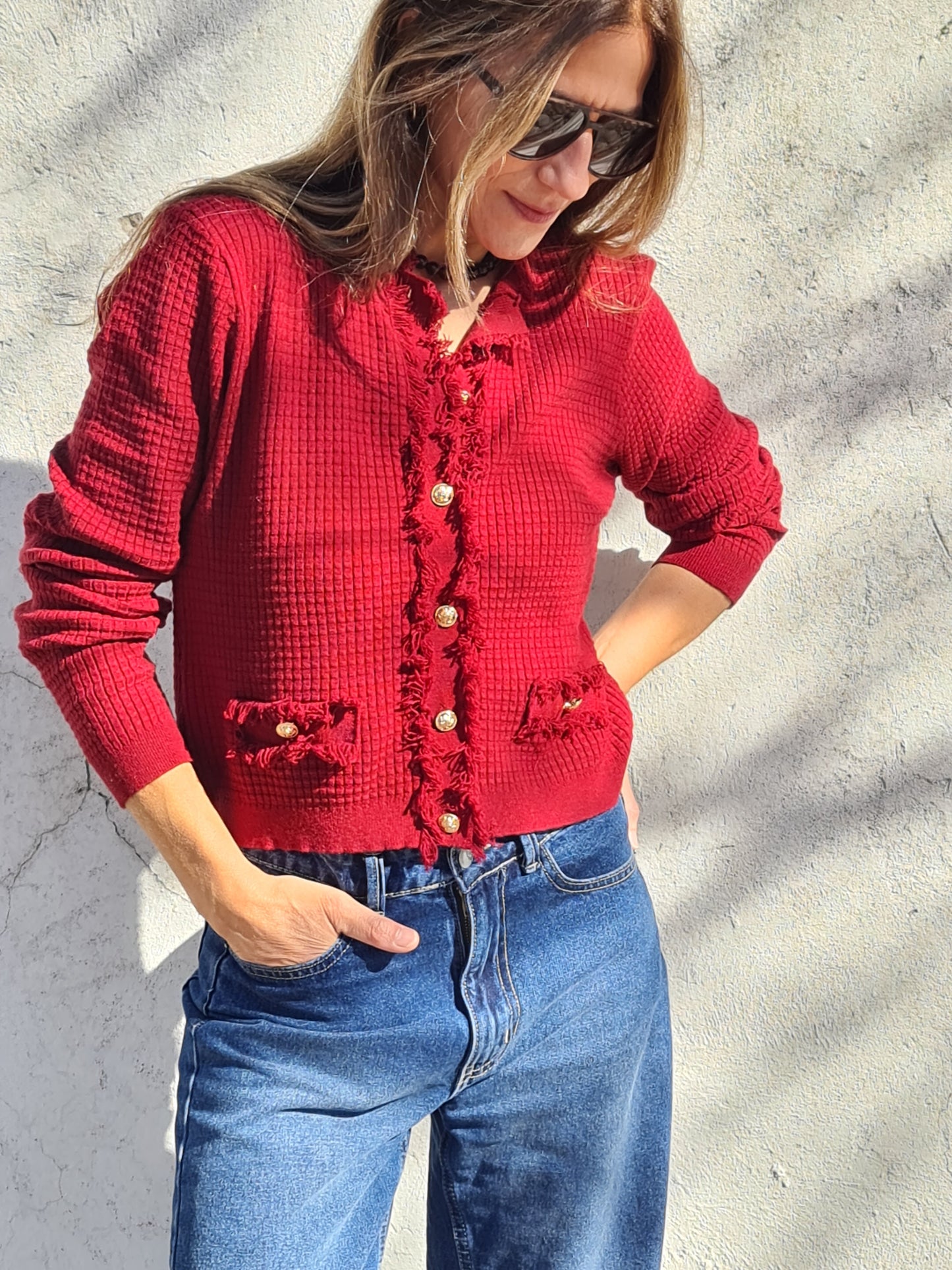 CHALECO ISIDORA BURDEO -20%DCTO.