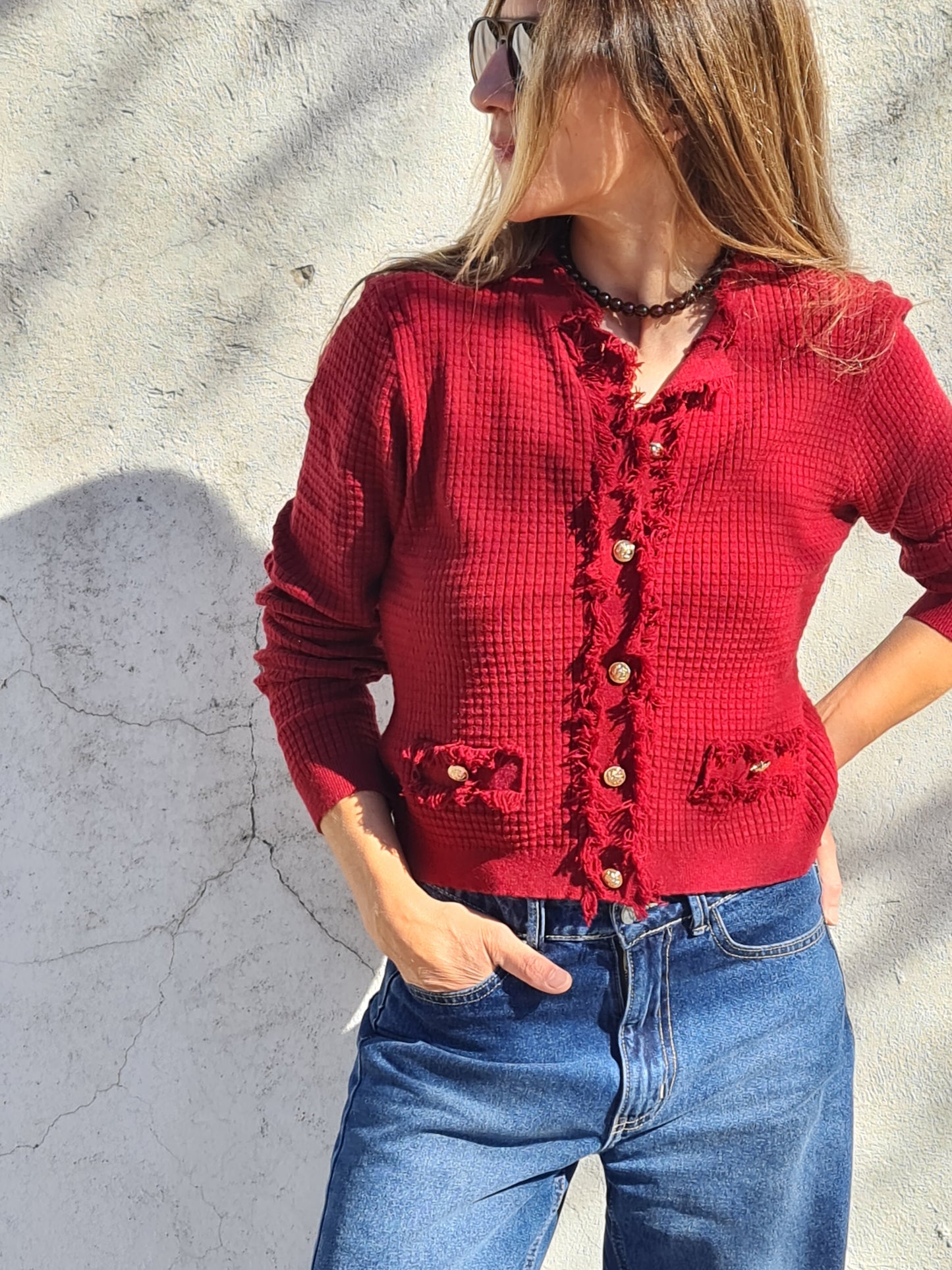 CHALECO ISIDORA BURDEO -20%DCTO.