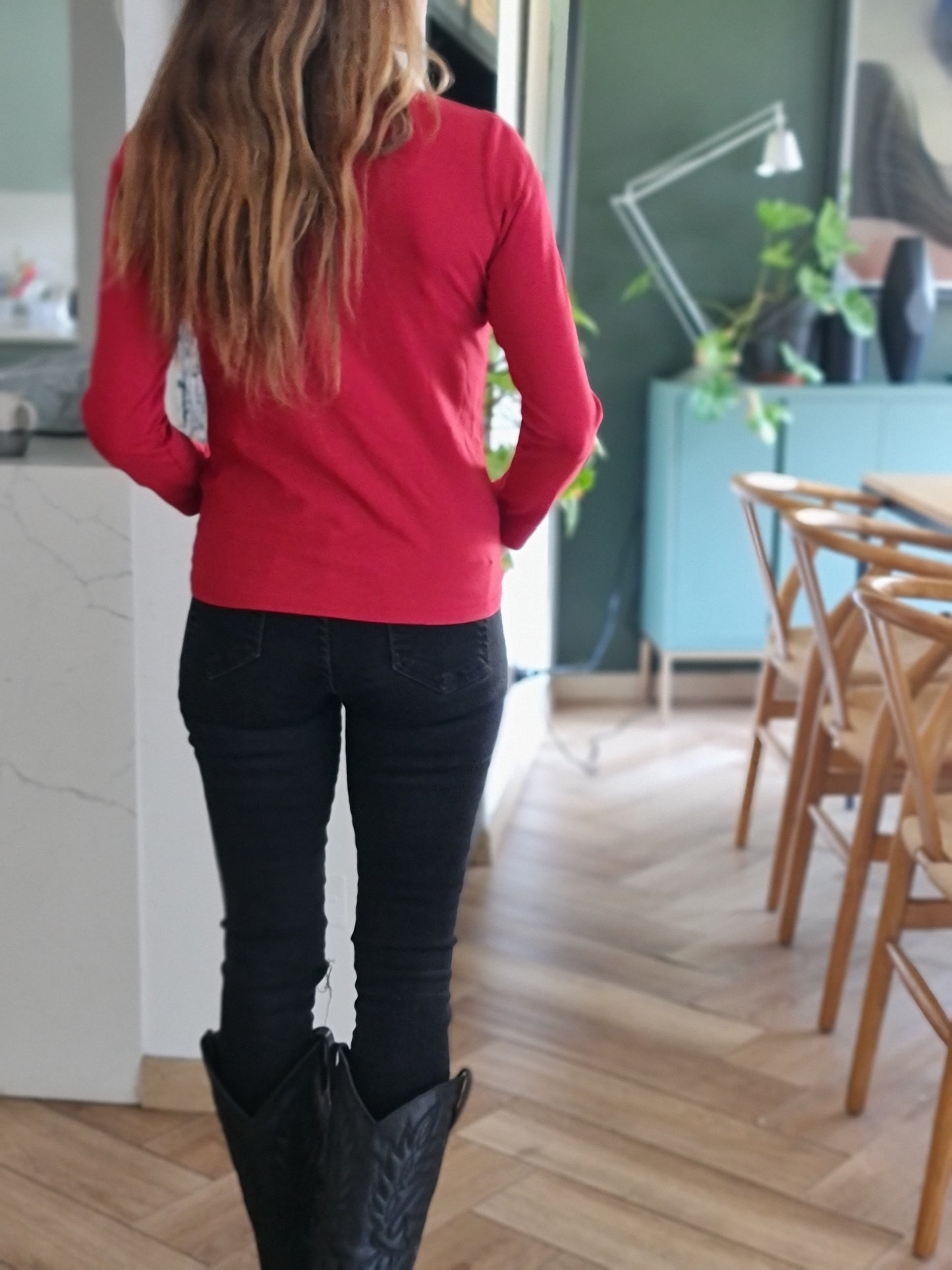 POLERA IGNACIA ROJO MEDIO.