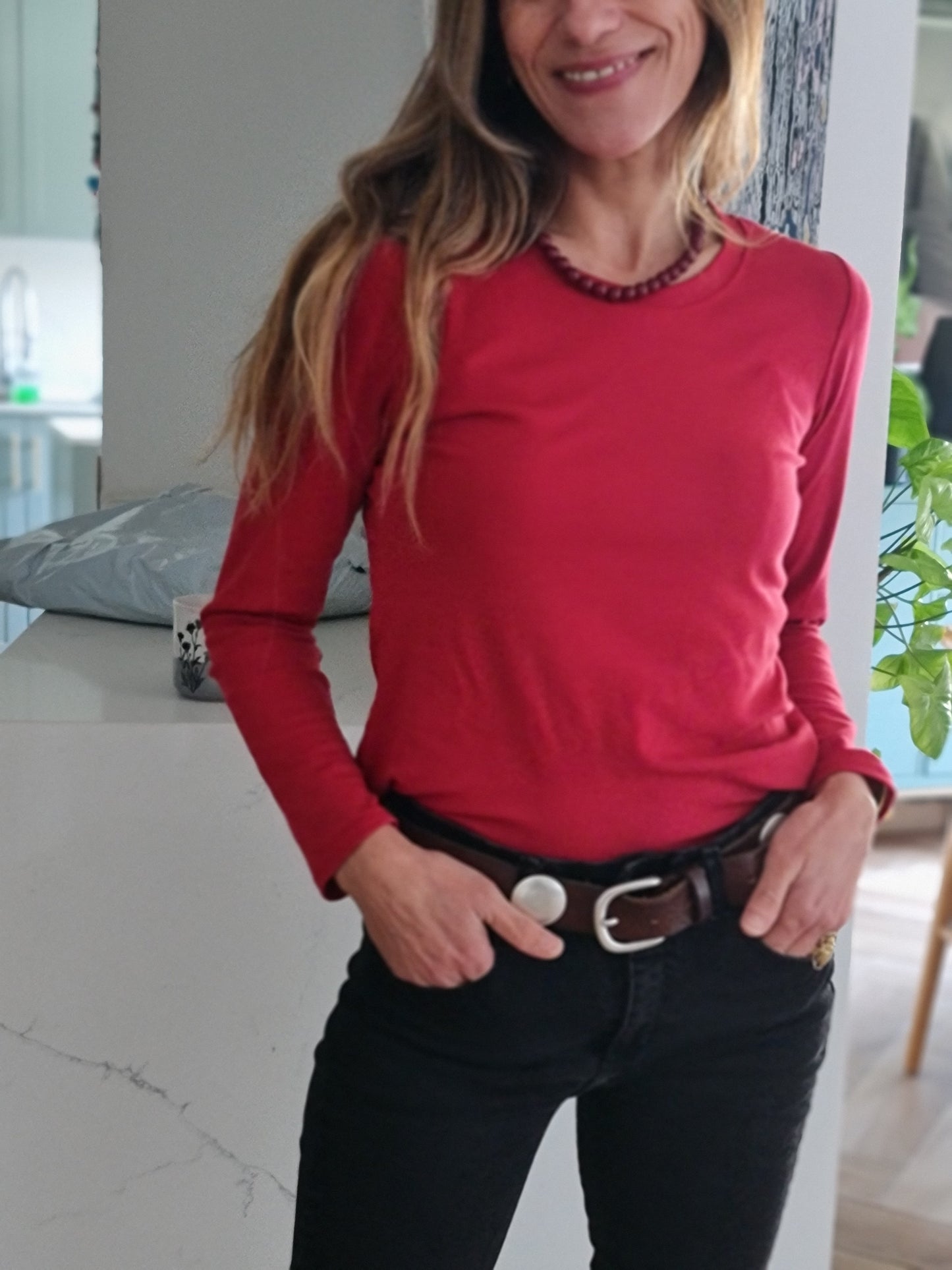 POLERA IGNACIA ROJO MEDIO.