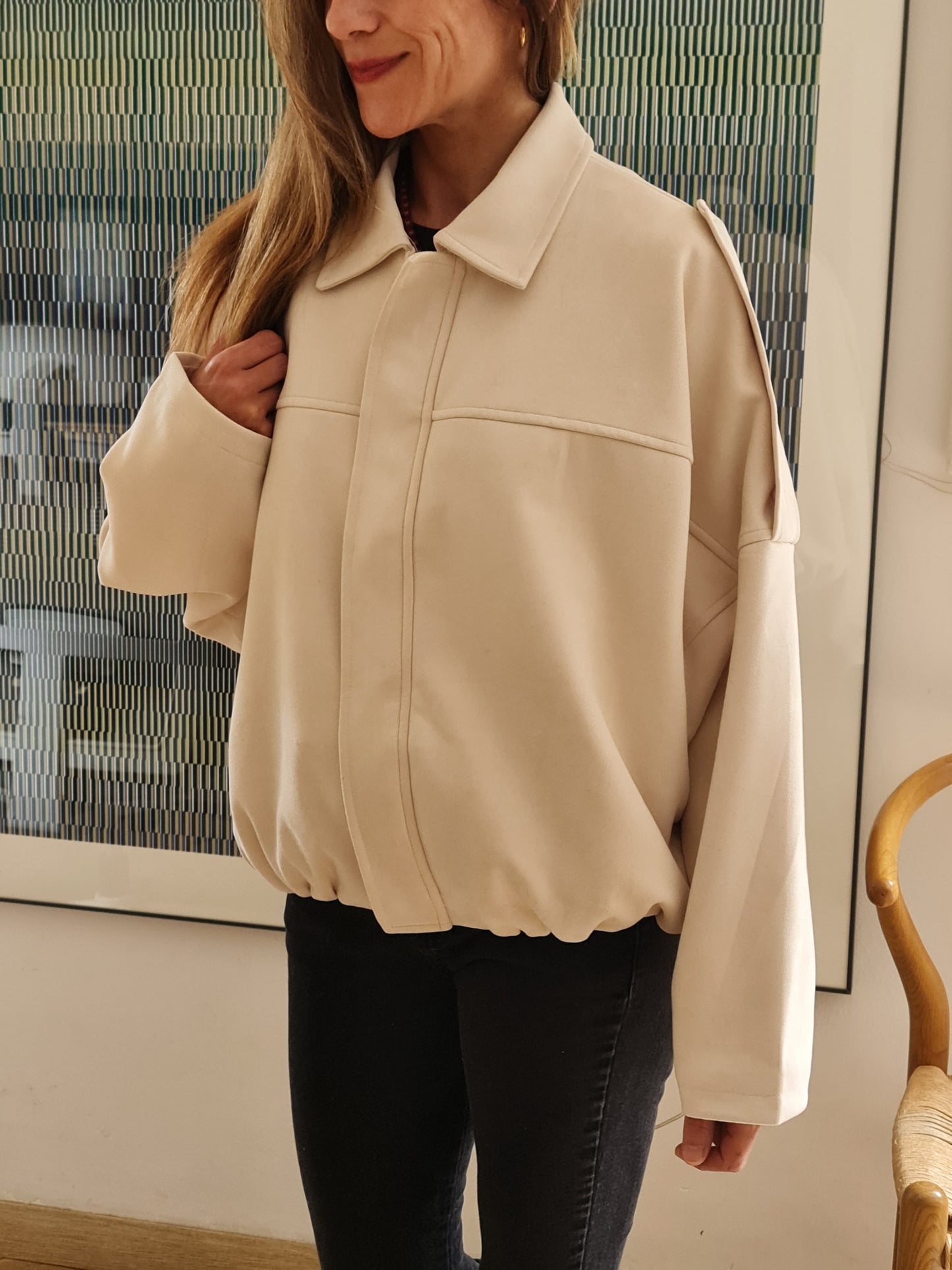 CHAQUETA RAMONA GAMUZA CRUDO.