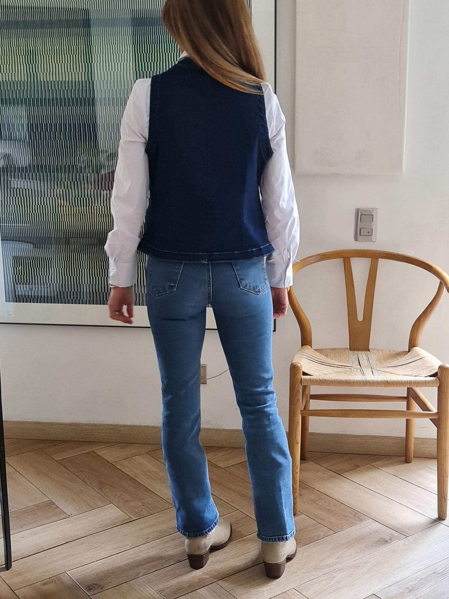 GILLET JEANS AZUL 10% DE DCTO.