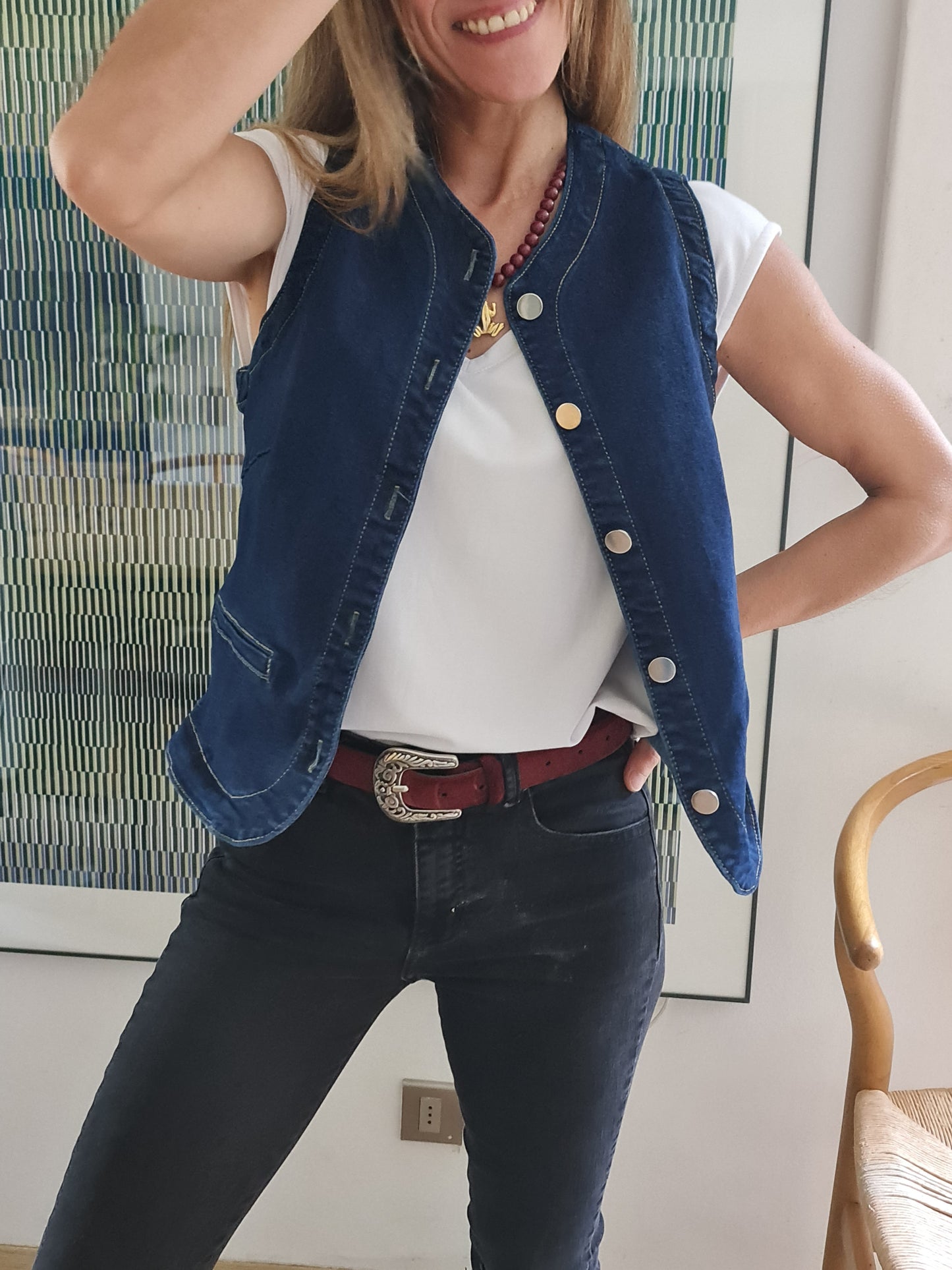 GILLET JEANS AZUL 10% DE DCTO.