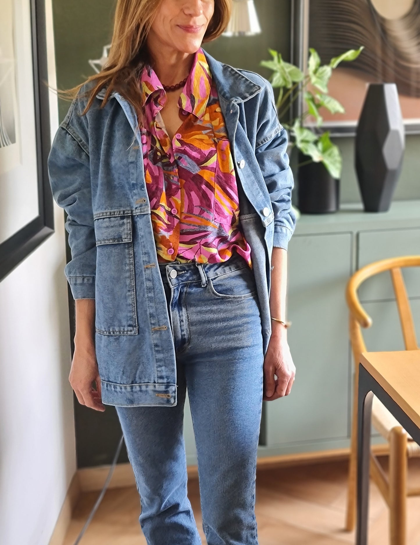 CHAQUETA DELIA JEANS AZUL MEDIO.