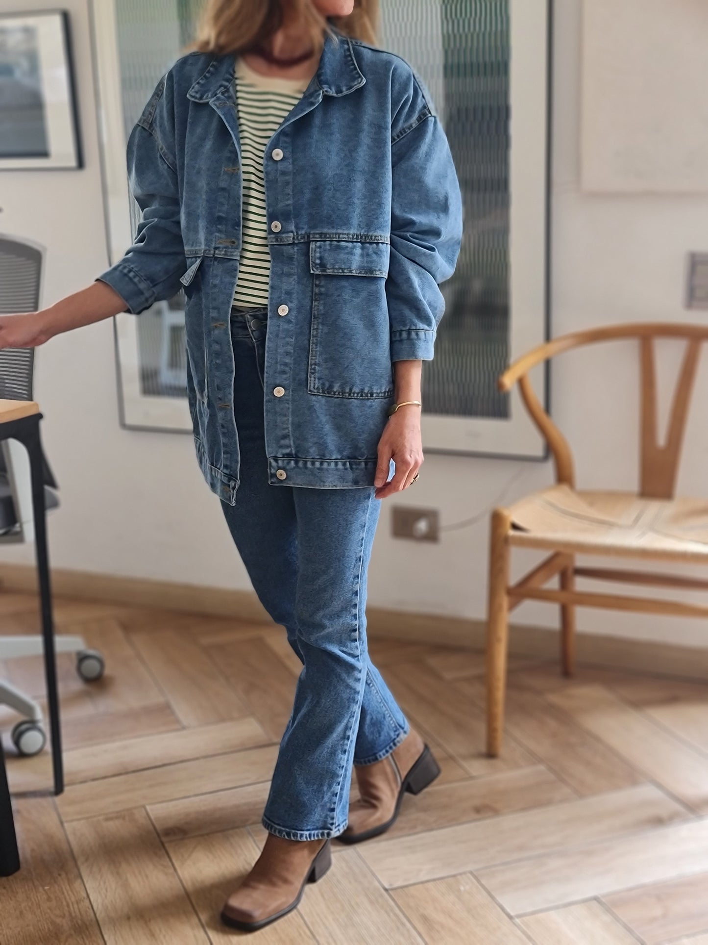 CHAQUETA DELIA JEANS AZUL MEDIO.