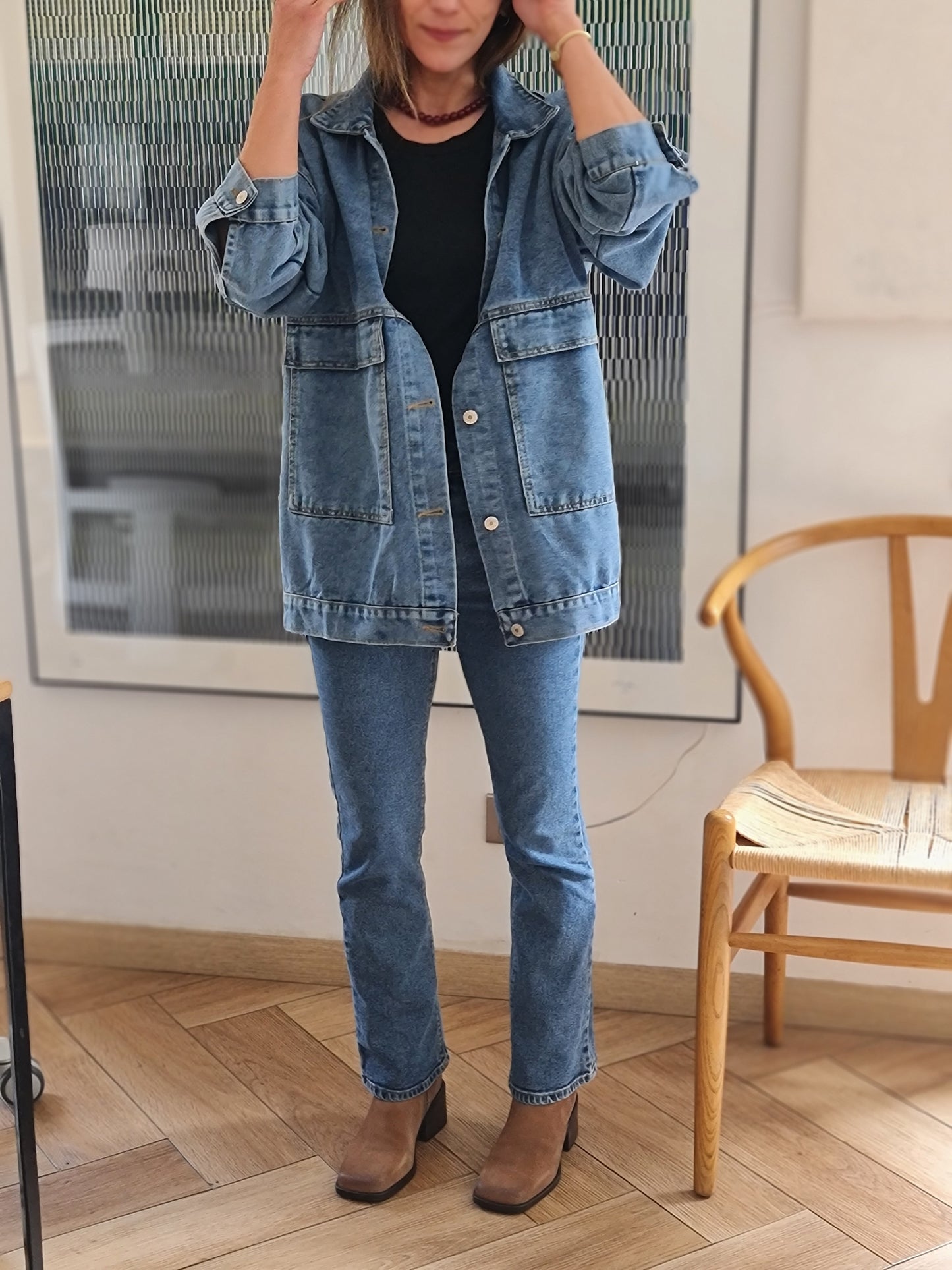 CHAQUETA DELIA JEANS AZUL MEDIO.