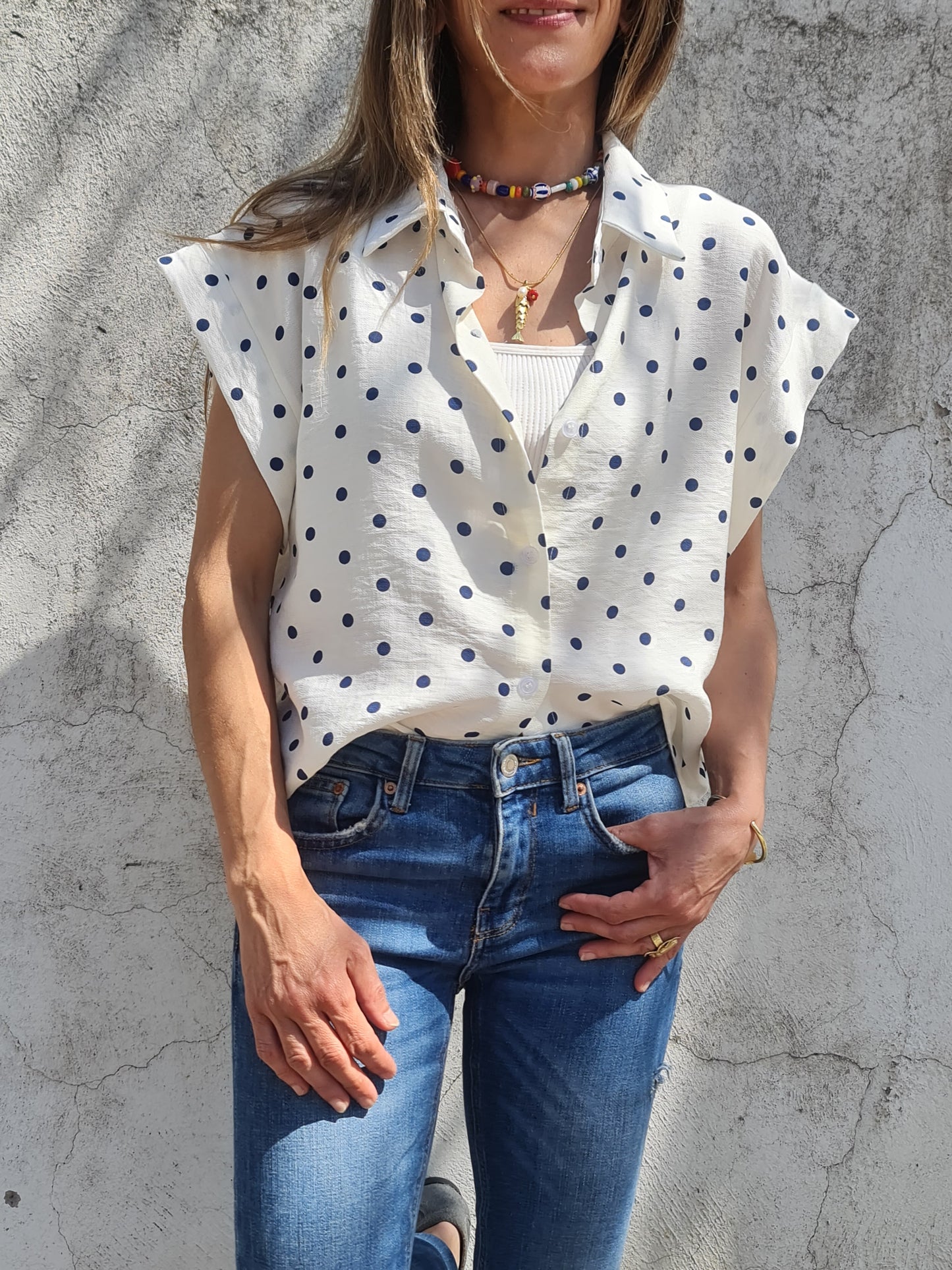 Blusa Lunares Azul