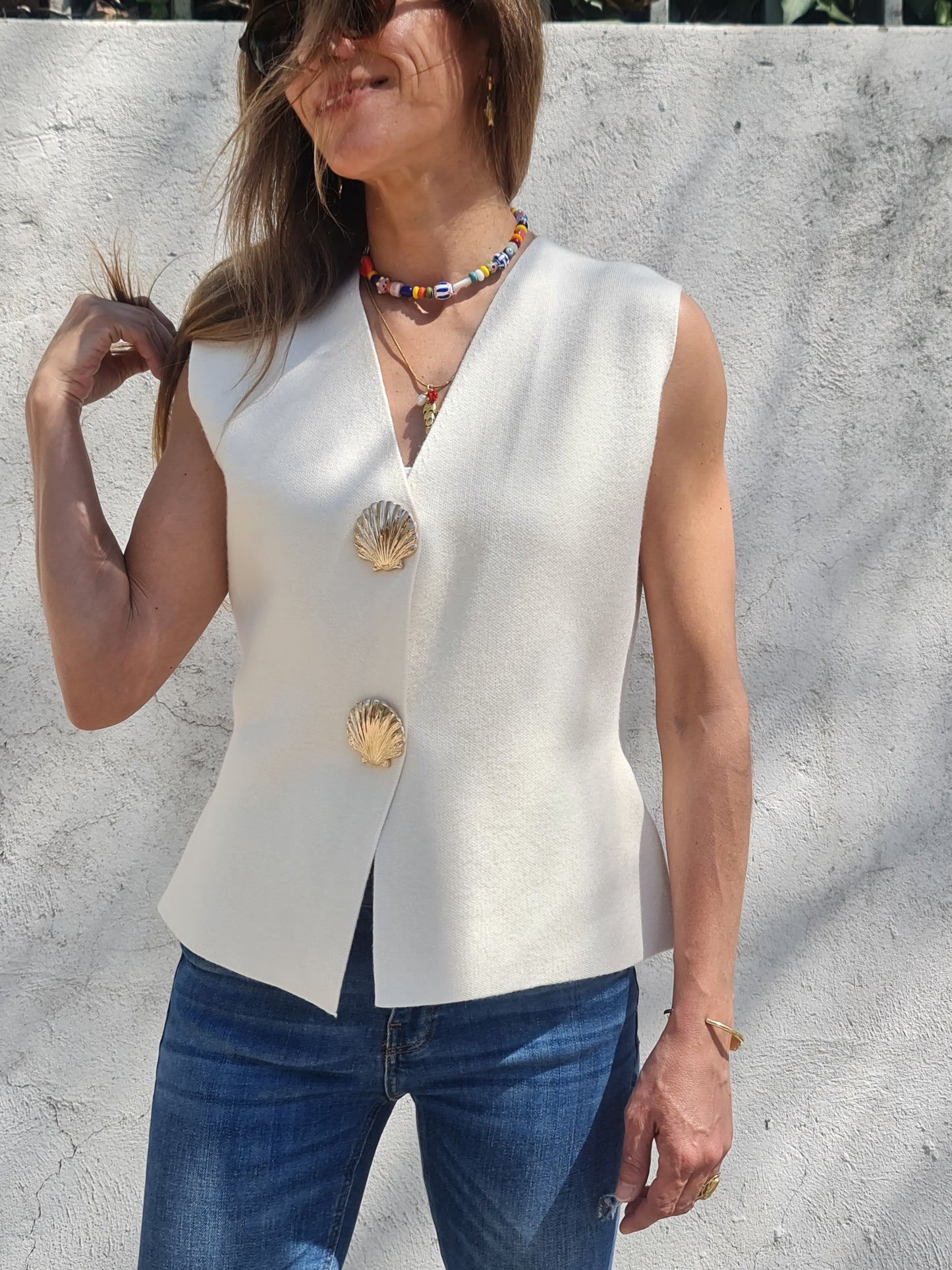 CHALECO IGNACIA CREMA -10% DCTO.