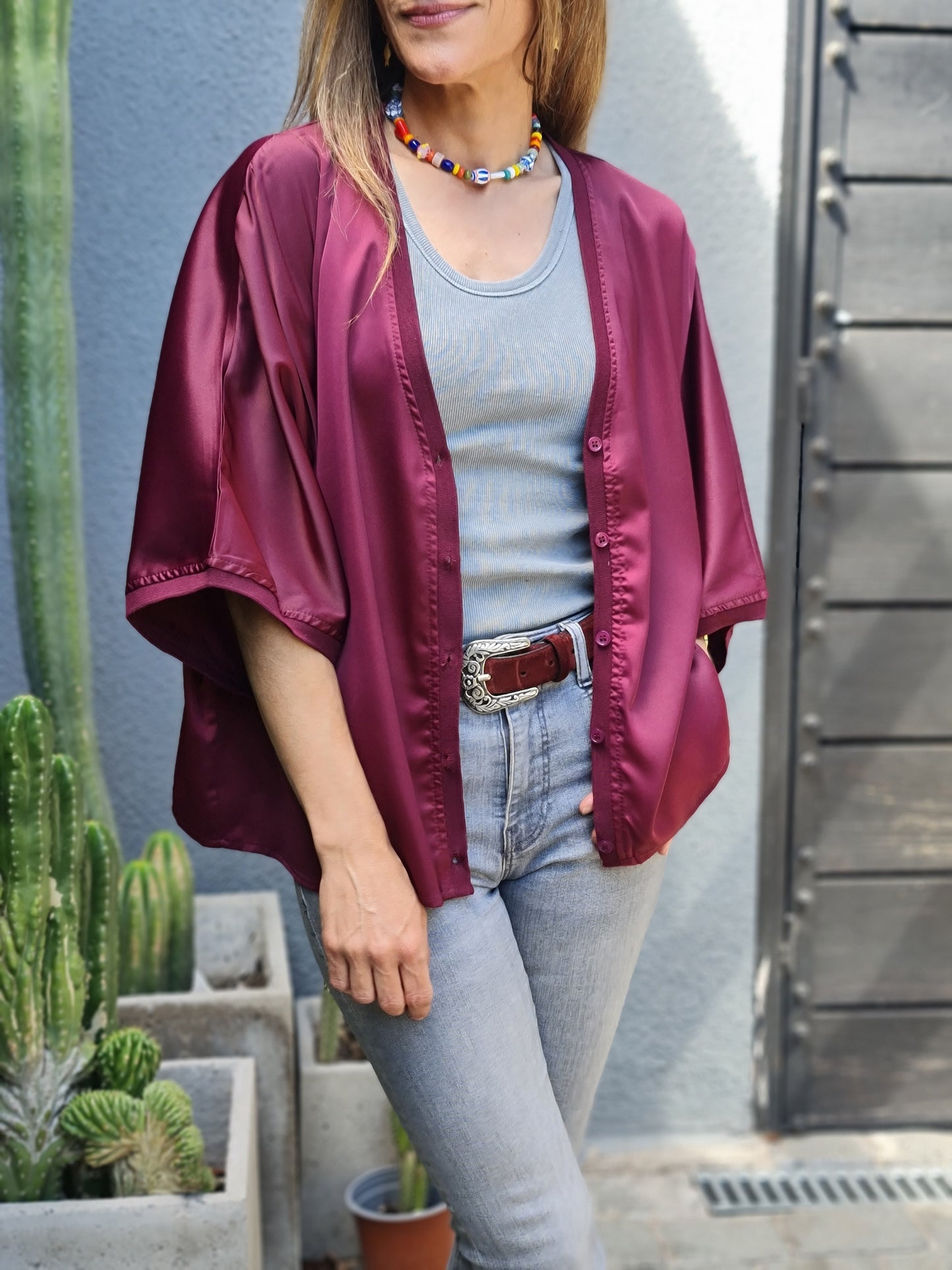 BLUSA / TAPADO ROSARIO BURDEO 10% DE DCTO.