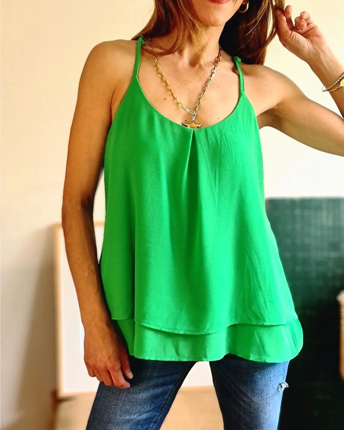BLUSA BEA GAZA VERDE -70% DE DCTO. - Quemepongo