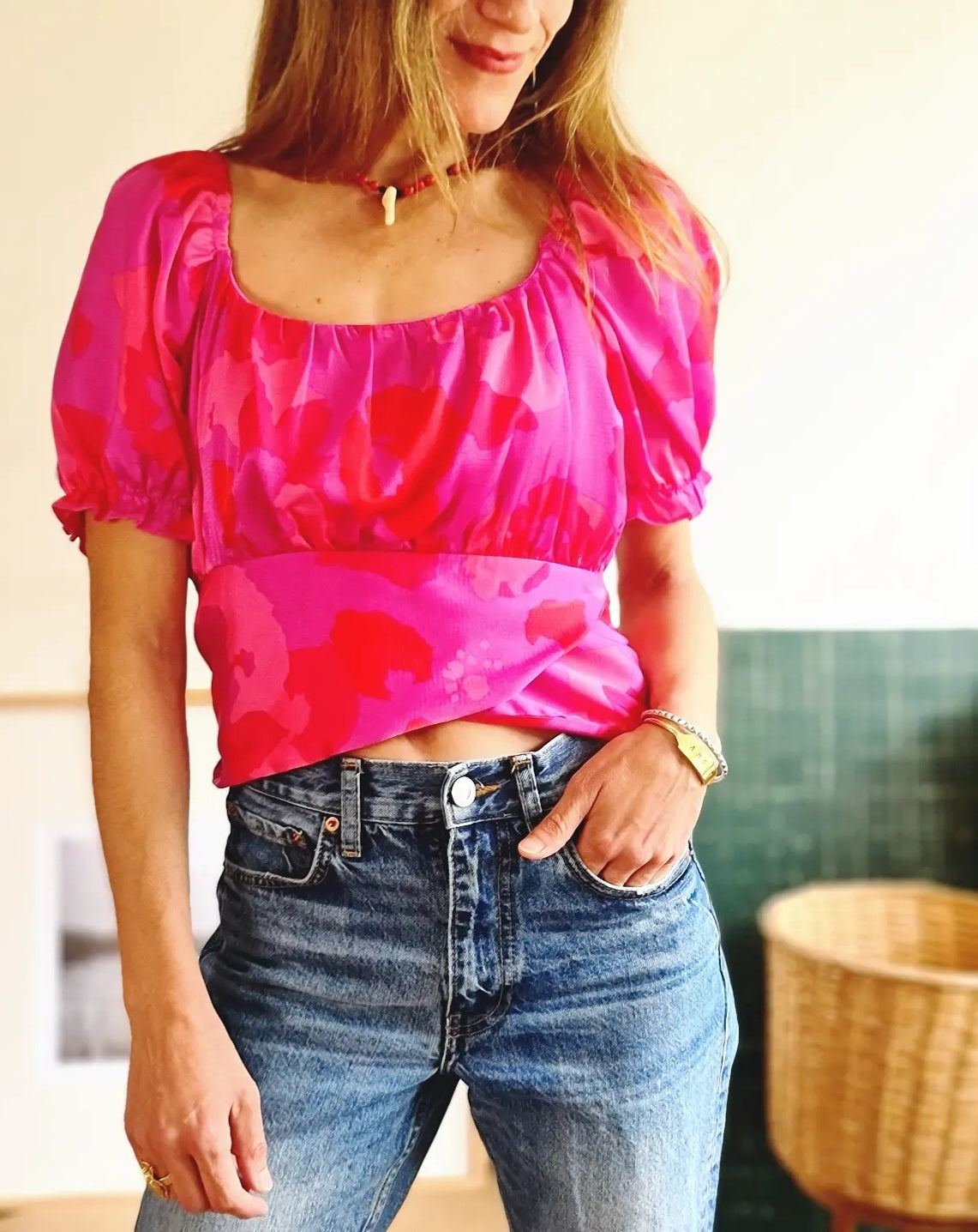 Blusa Clara Fucsia/Rojo. - Quemepongotienda