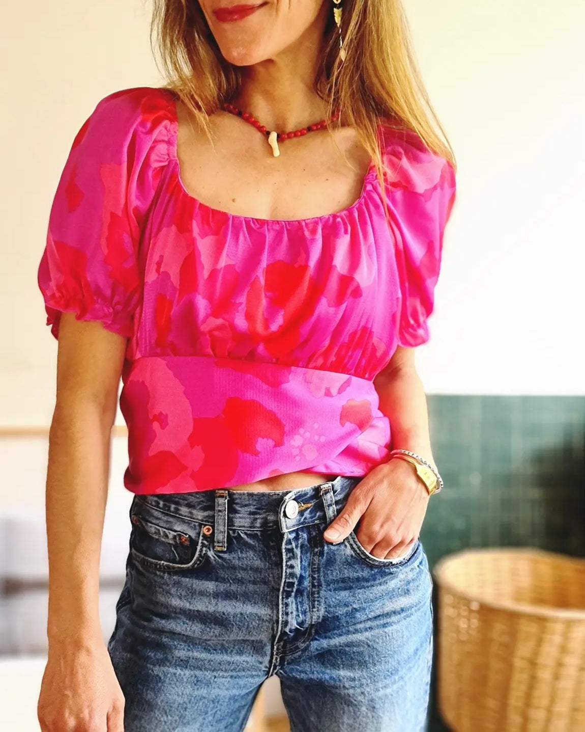 Blusa Clara Fucsia/Rojo. - Quemepongotienda