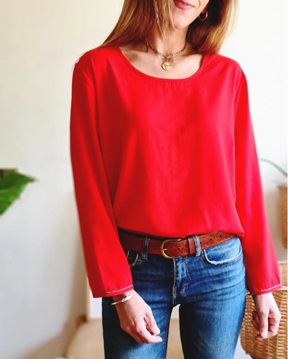 BLUSA DOMINGA ROJA -70% DE DCTO. - Quemepongo