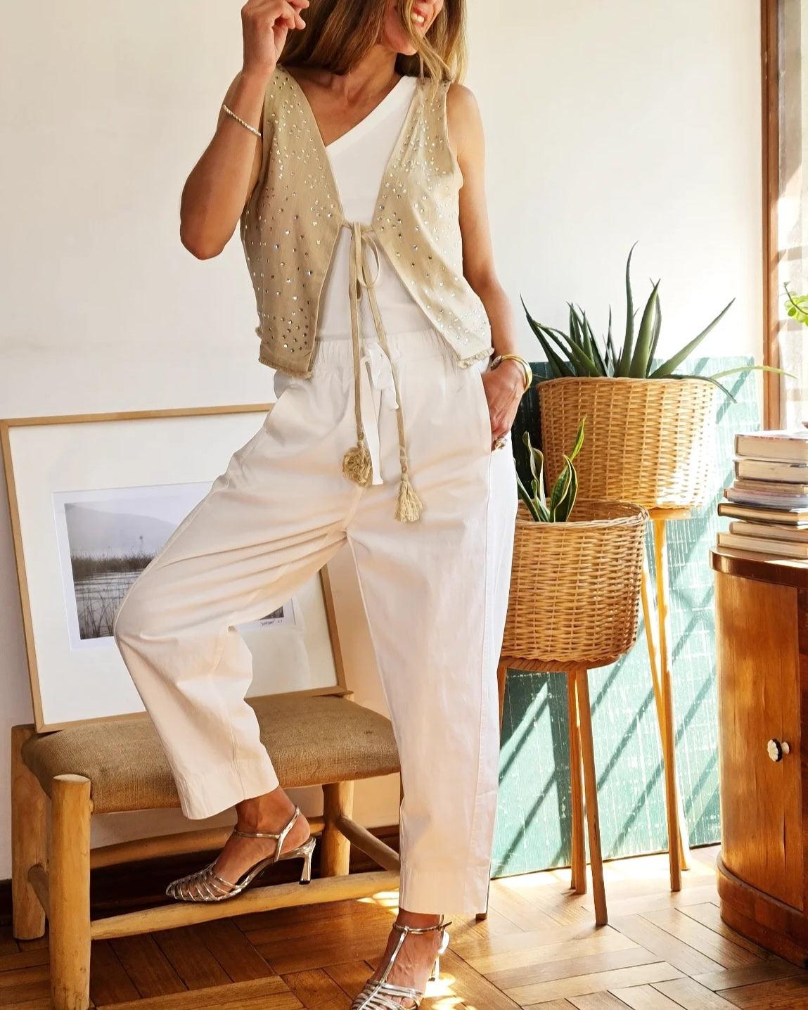 GILLET LINO BRILLO BEIGE -30% DE DCTO. - Quemepongo