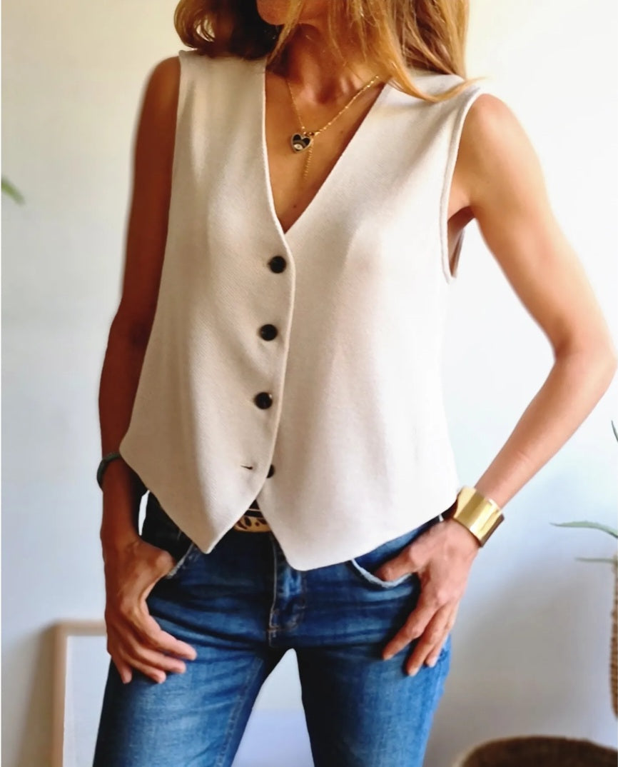 Gillet Lola Crema. - Quemepongotienda