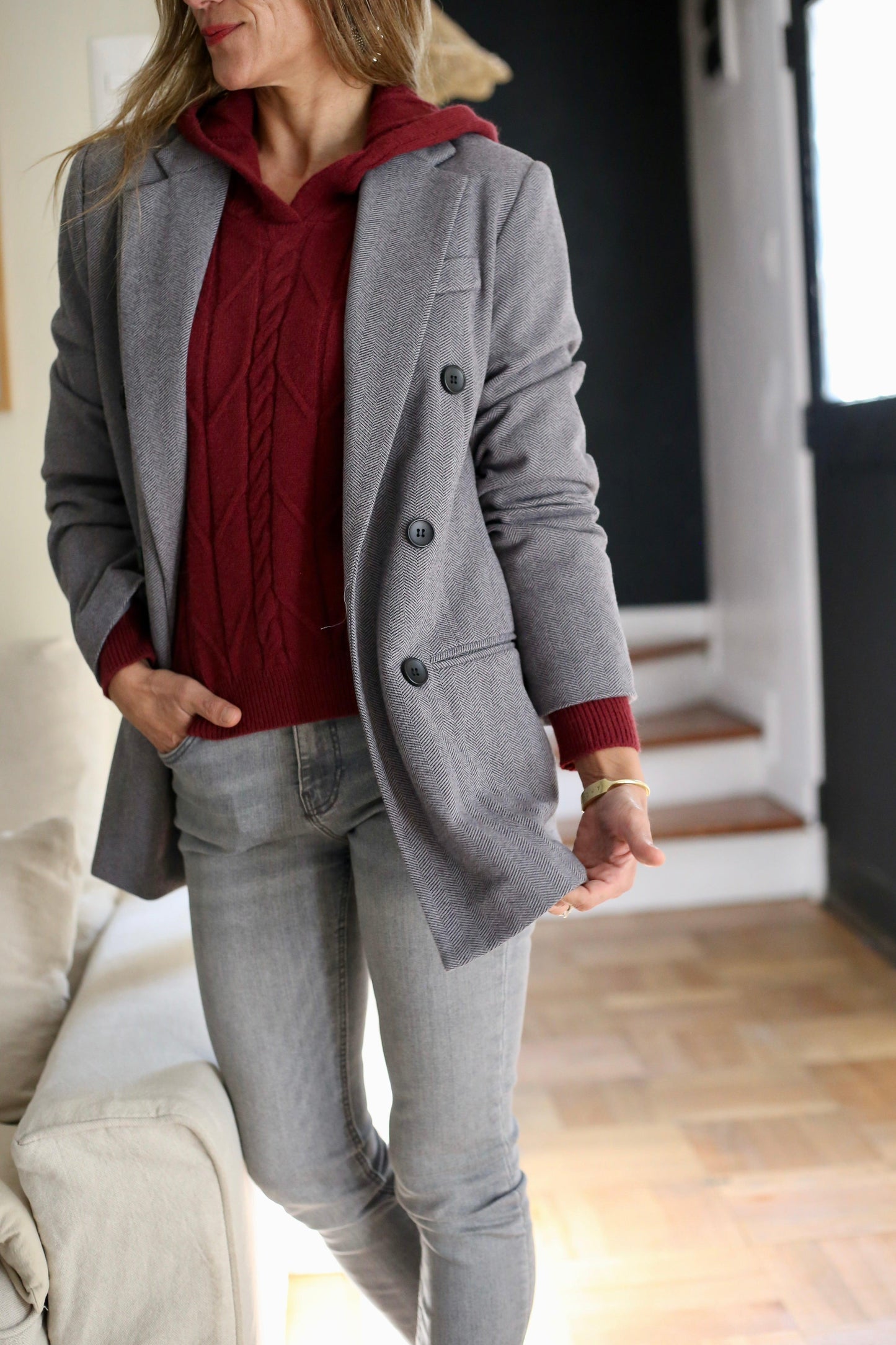 BLAZER GUSTAVA GRIS. - Quemepongo