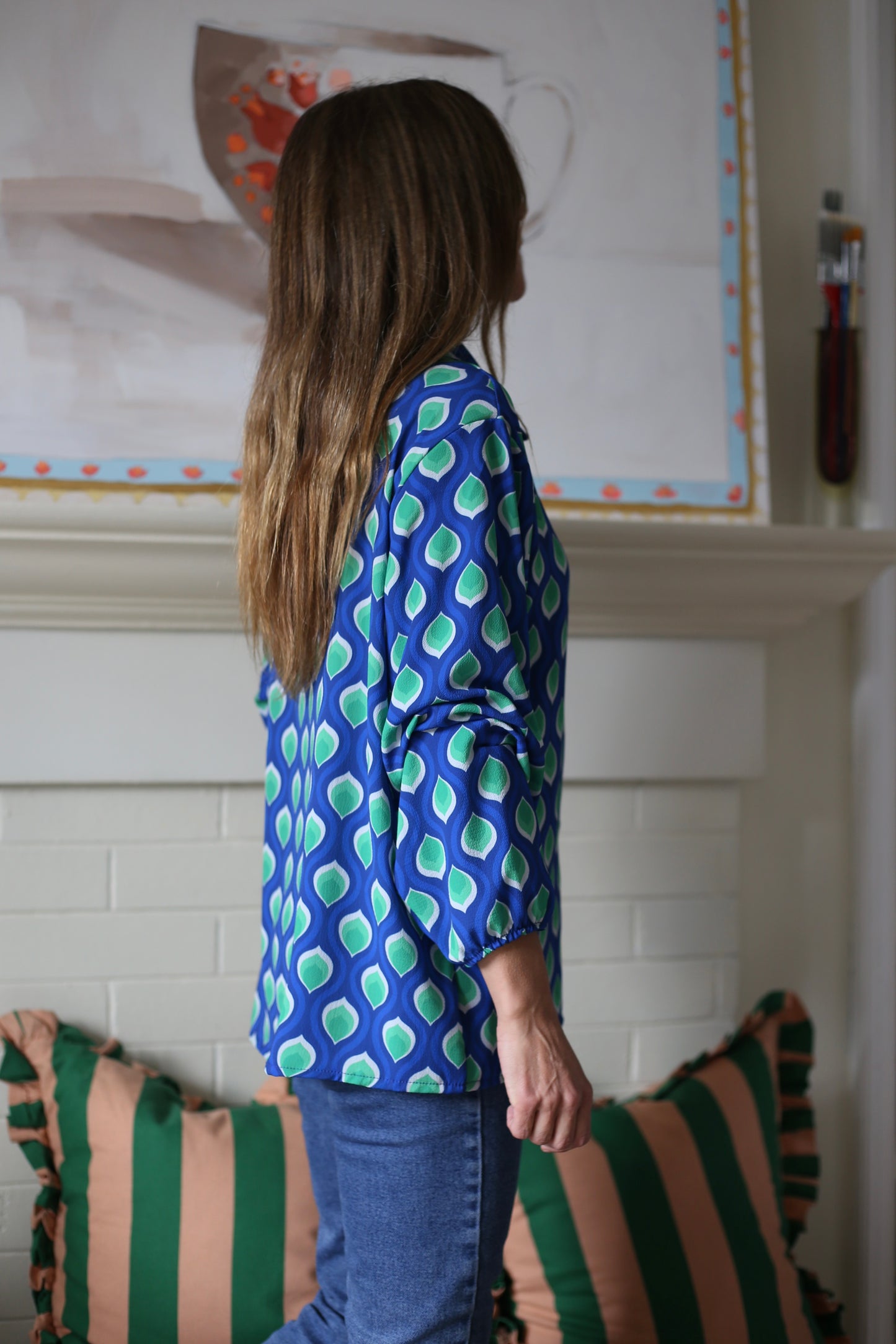 BLUSA PEPA AZUL/VERDE. - Quemepongo