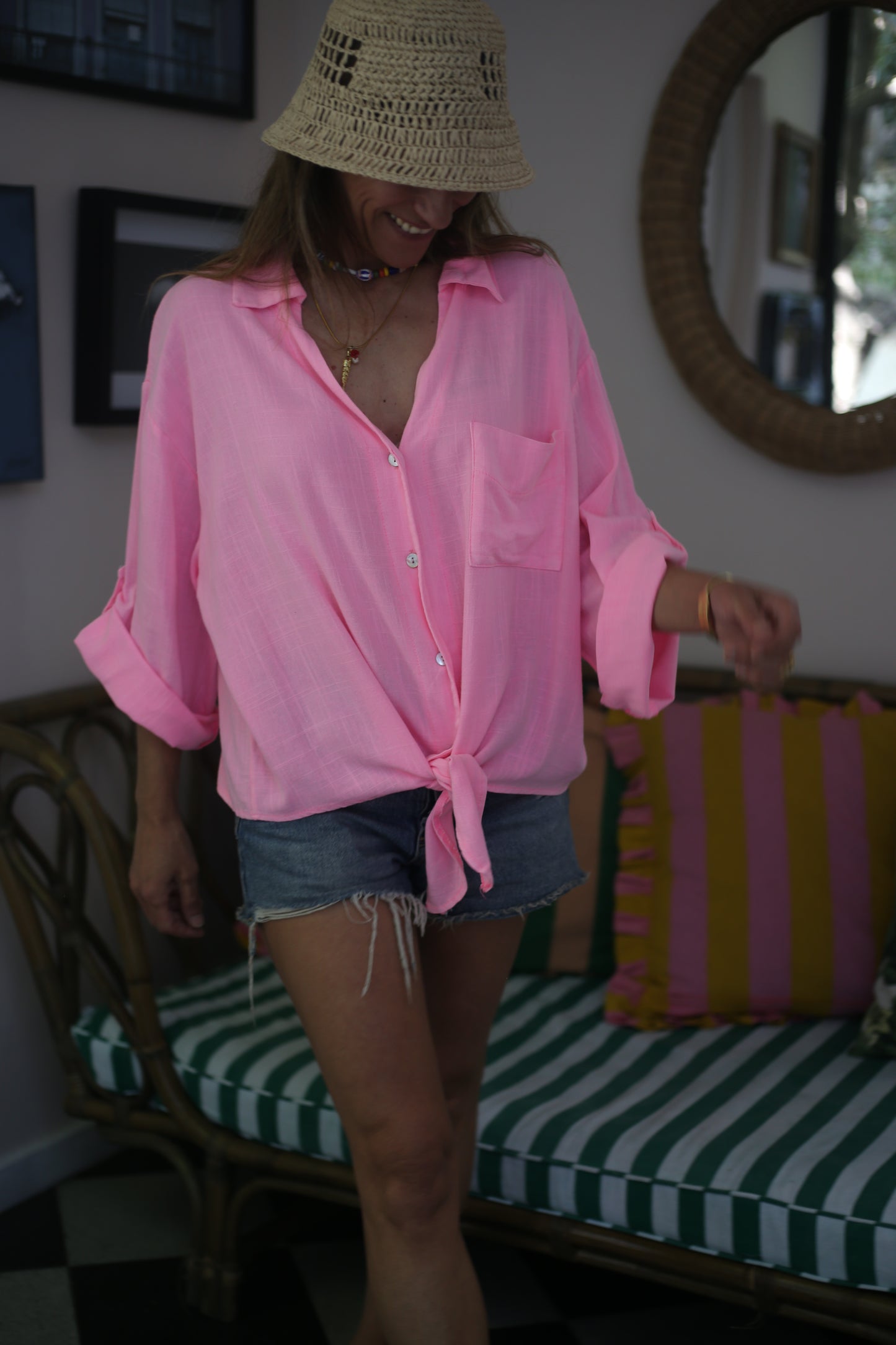 BLUSA FRANCESCA ROSADA FLUOR-15%DCTO.