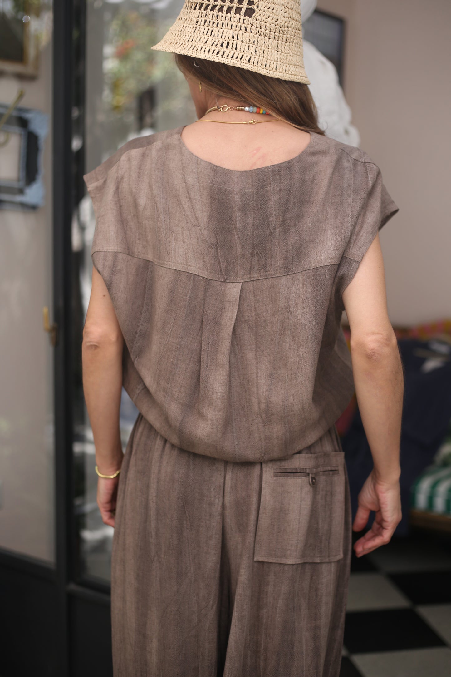 BLUSA ALMENDRA CAFÉ-15% DCTO.