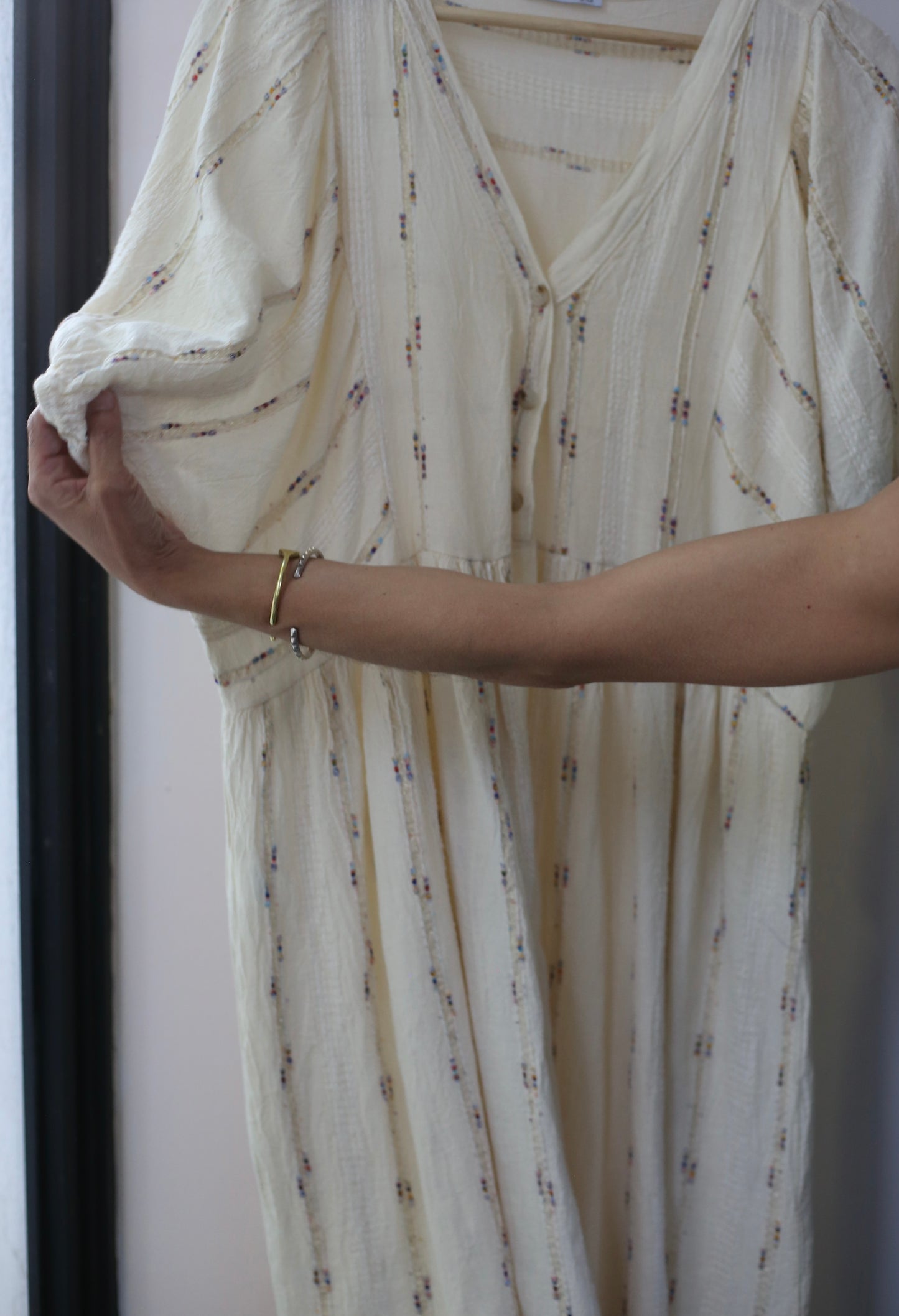 VESTIDO FELICIA 100% LINO CREMA