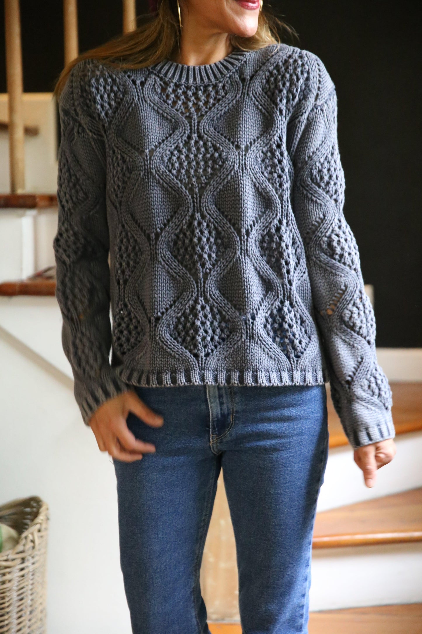 SWEATER CONSTANZA AZUL DESGASTADO. - Quemepongo