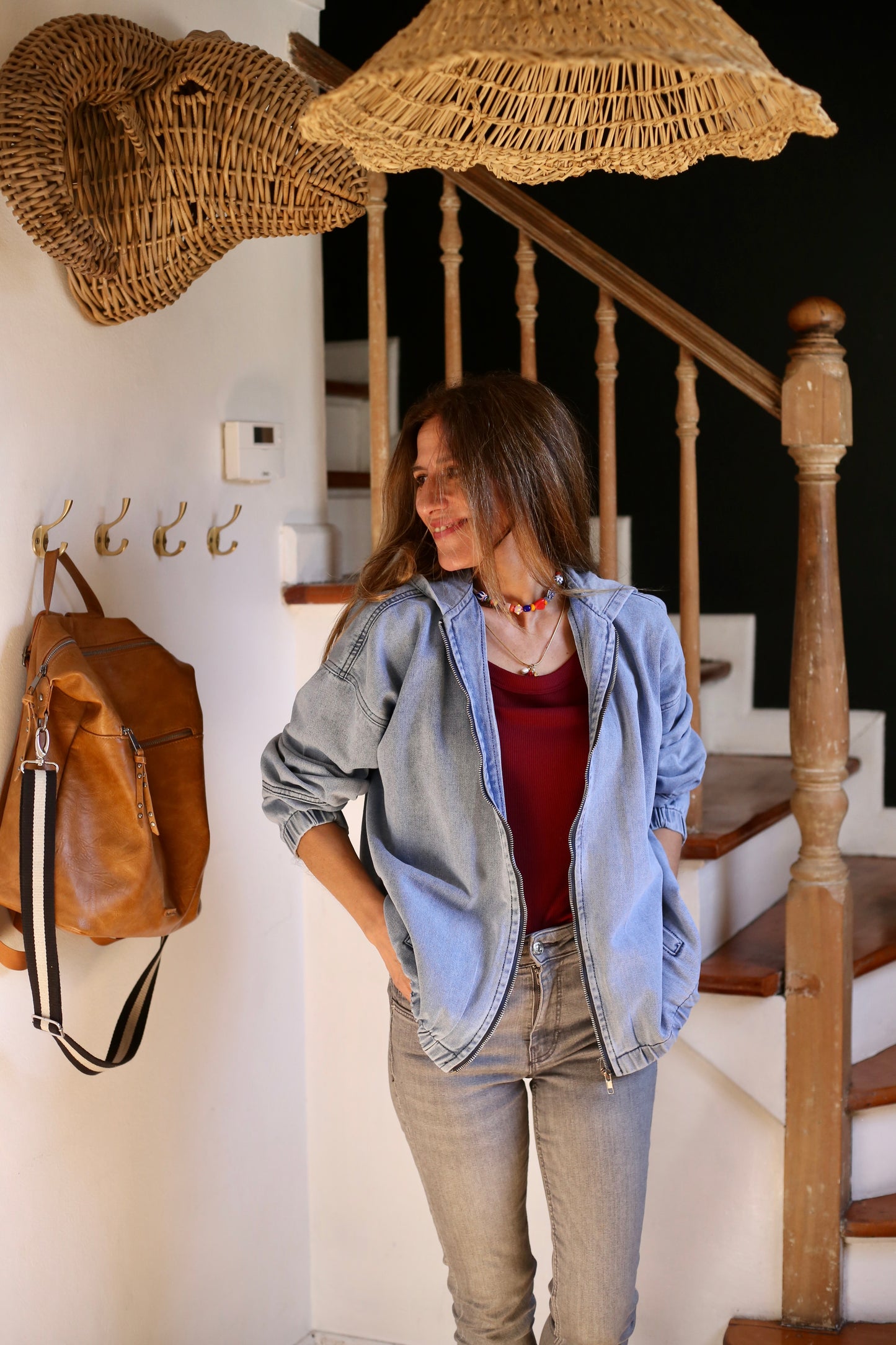 Chaqueta Bomber Jeans Celeste