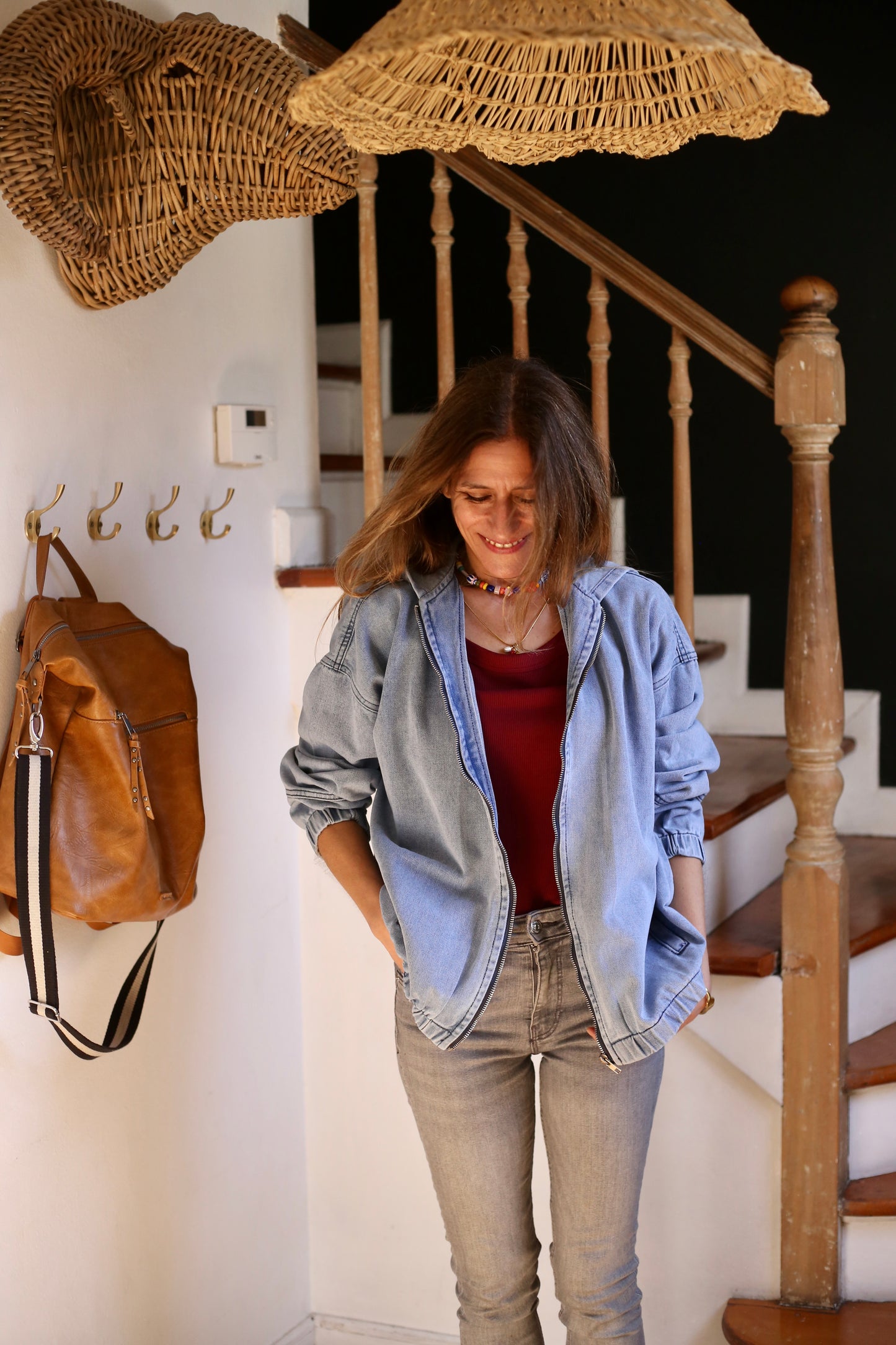 Chaqueta Bomber Jeans Celeste