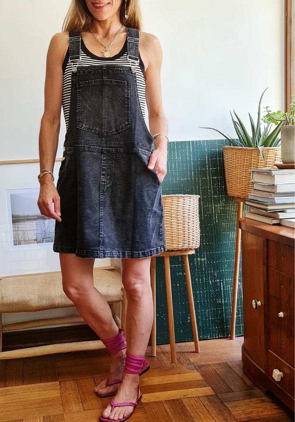 JARDINERA JEANS GRIS -15% DE DCTO. - Quemepongo