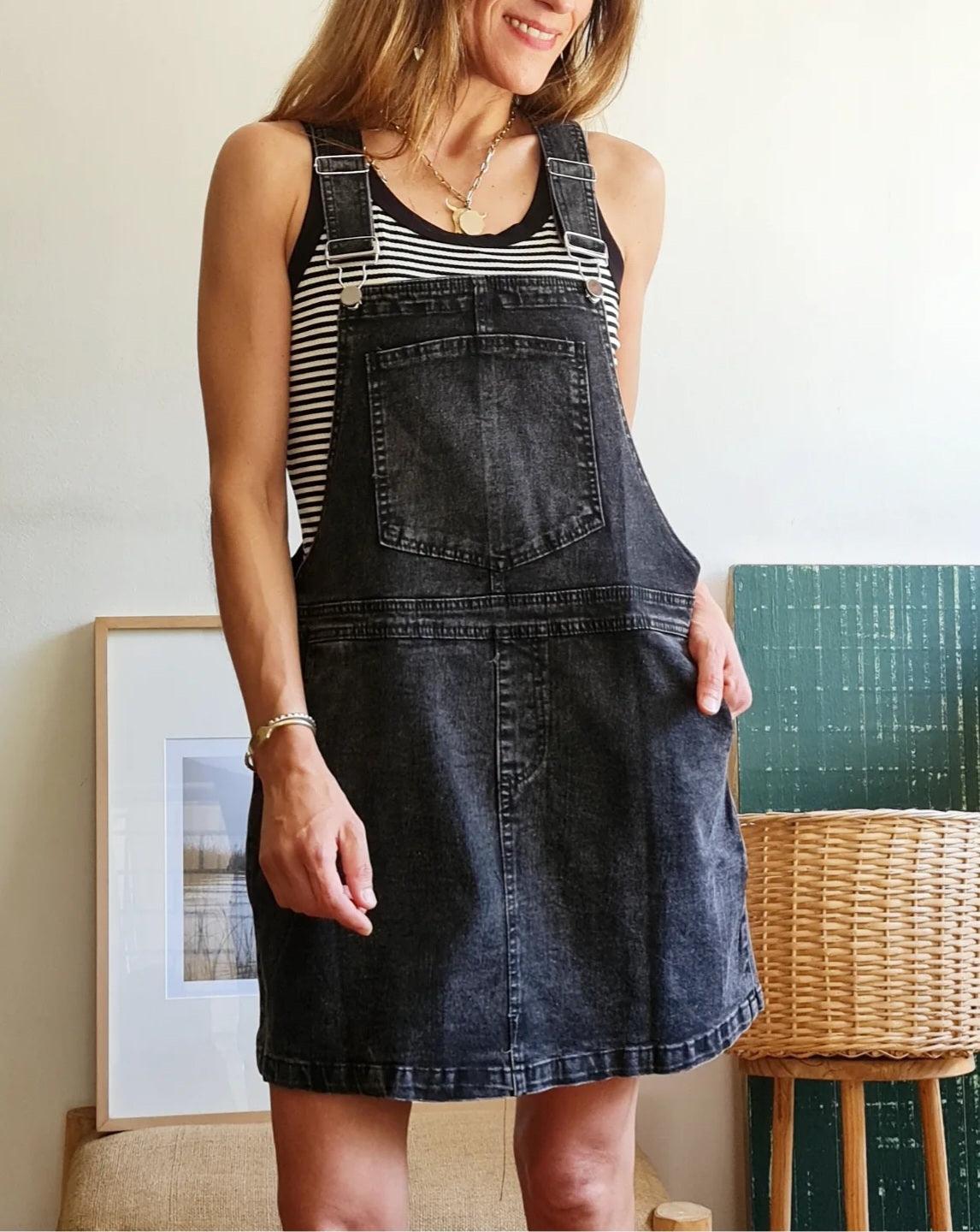 JARDINERA JEANS GRIS -15% DE DCTO. - Quemepongo