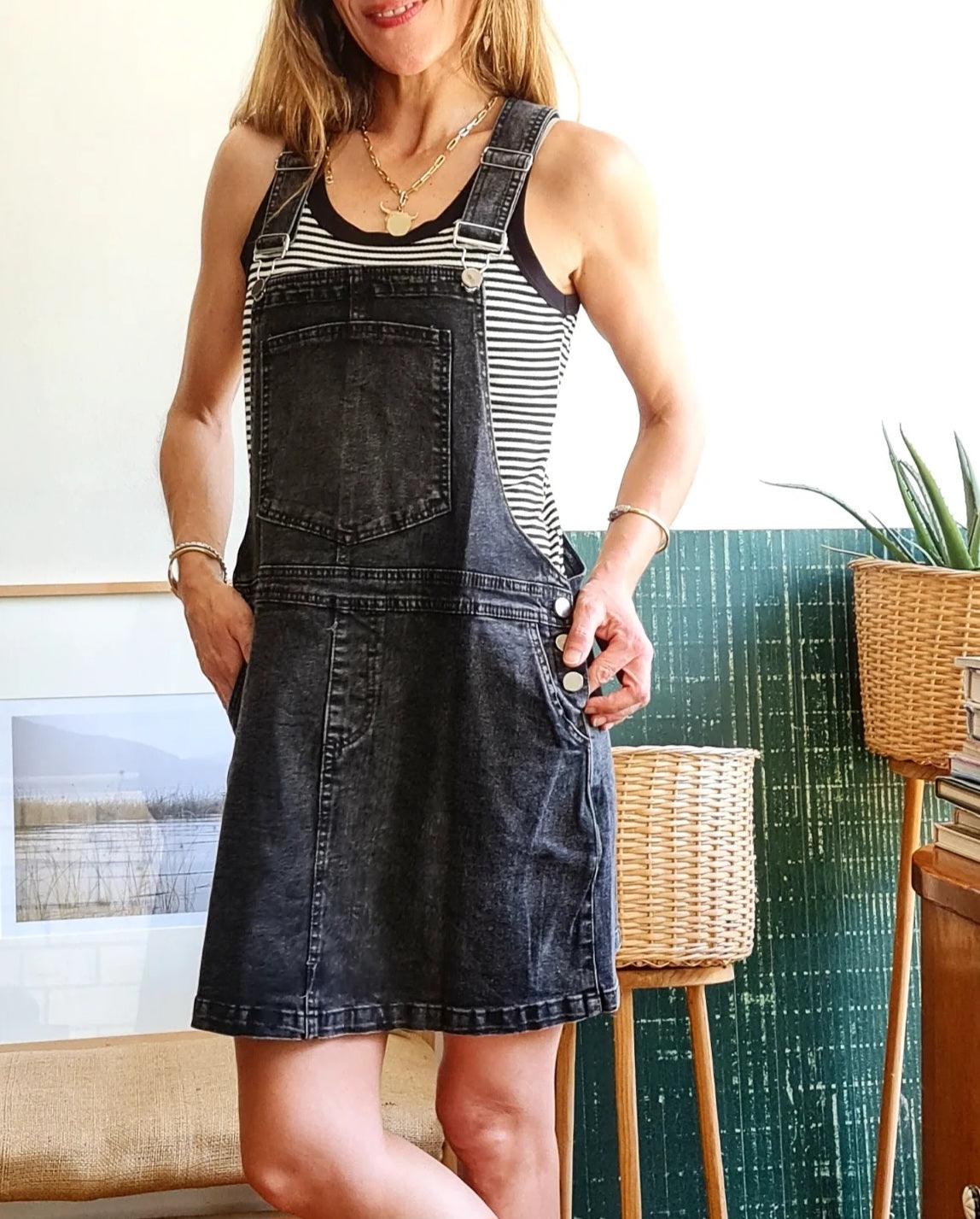 JARDINERA JEANS GRIS -15% DE DCTO. - Quemepongo