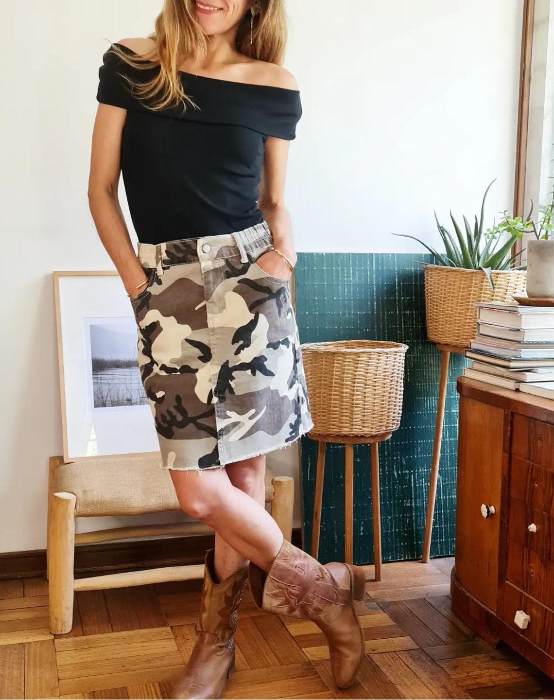 MINI JEANS MILITAR BEIGE -70% DE DCTO. - Quemepongo
