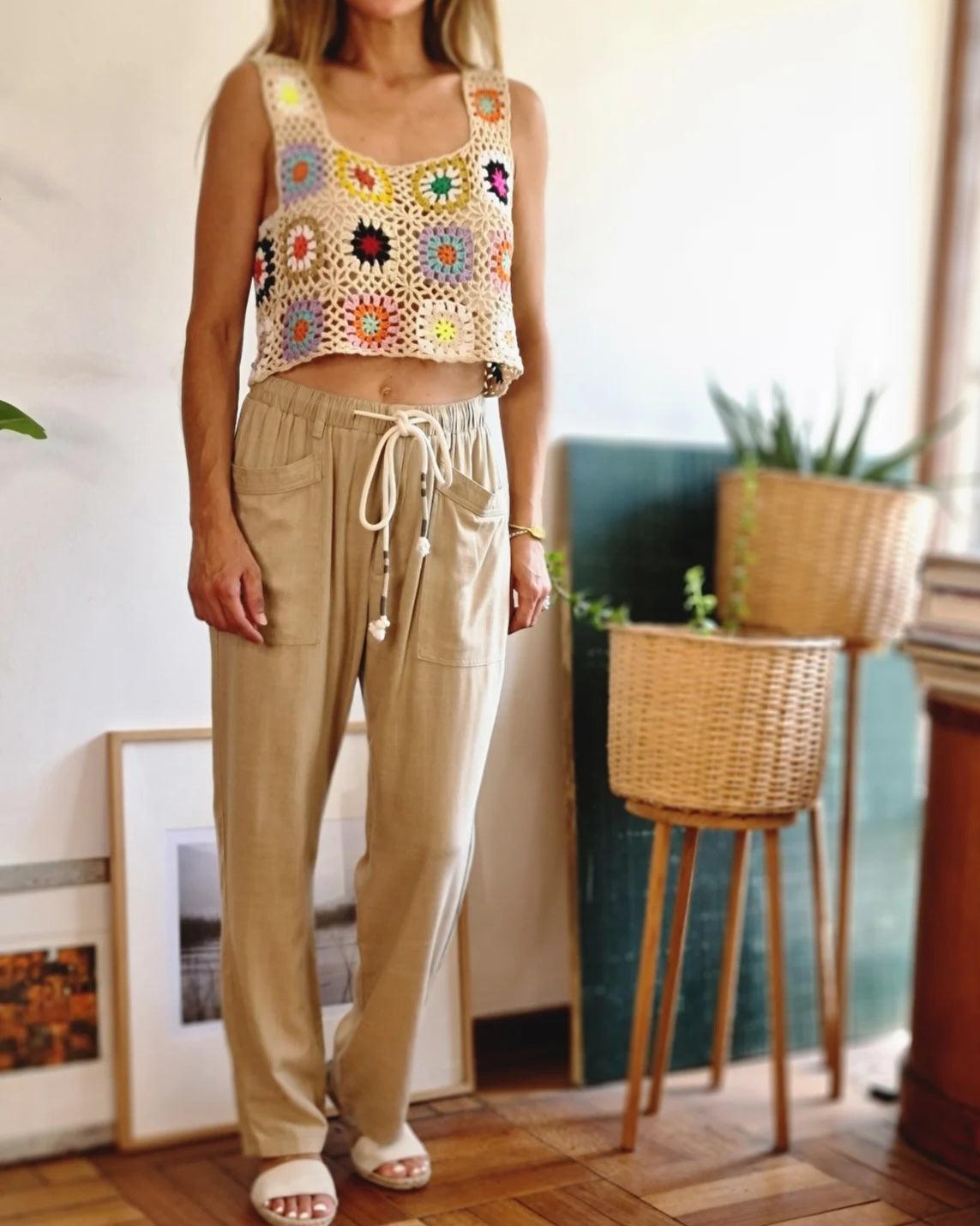 PANTALON FERNANDA BEIGE -25% DE DCTO. - Quemepongo
