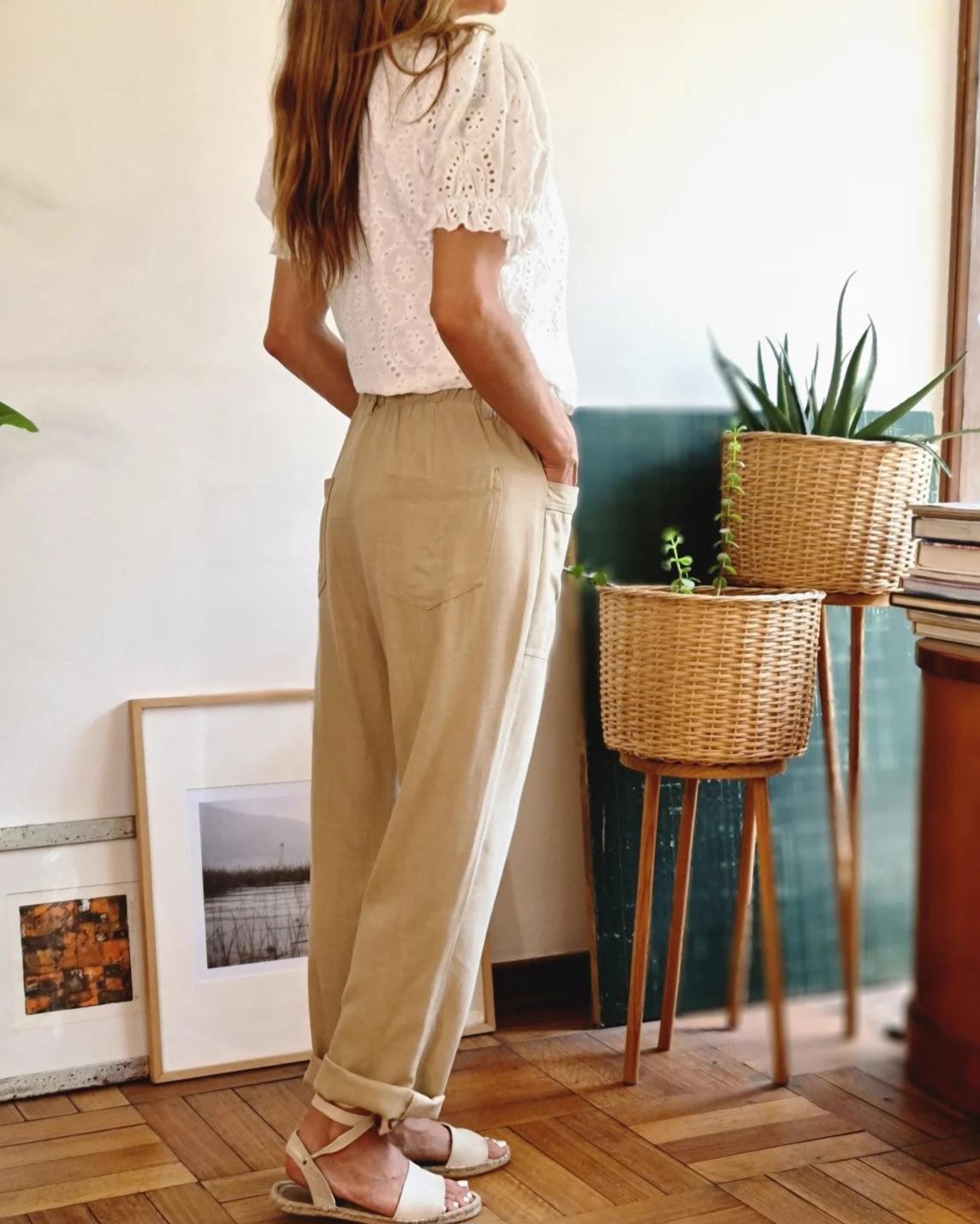 PANTALON FERNANDA BEIGE -25% DE DCTO. - Quemepongo