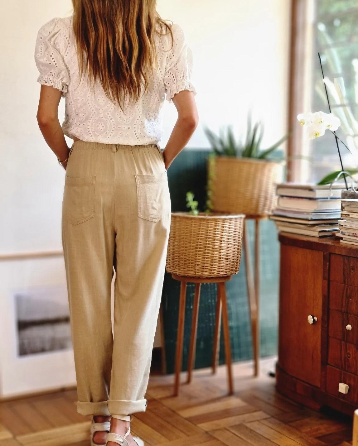 PANTALON FERNANDA BEIGE -25% DE DCTO. - Quemepongo