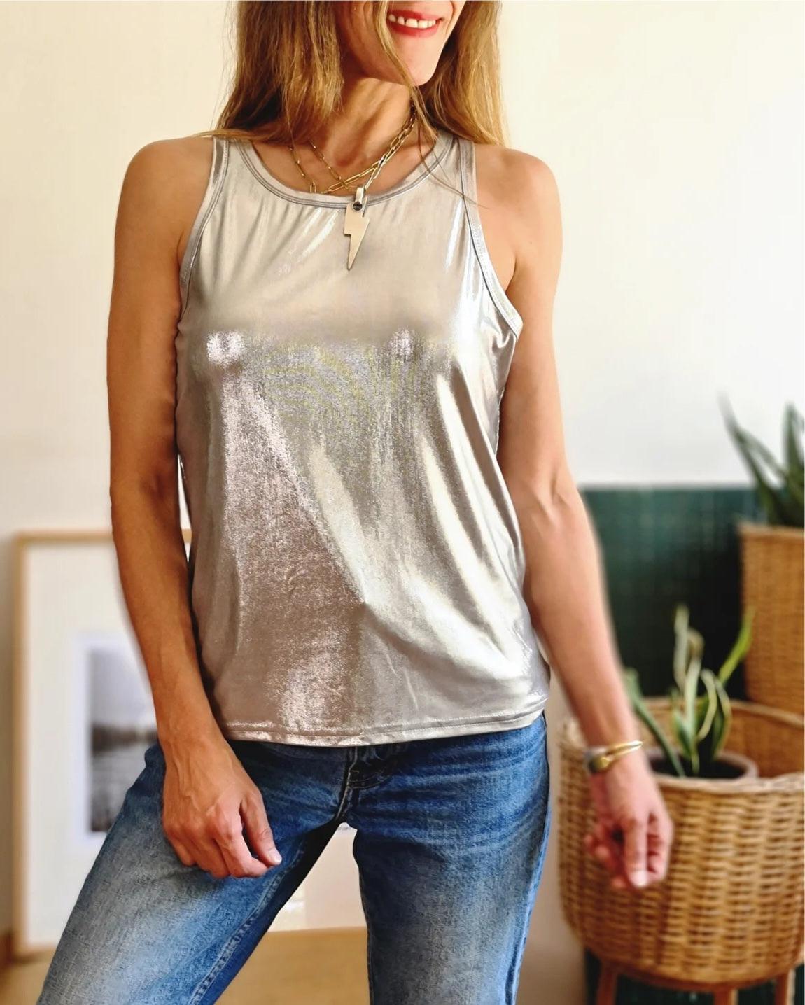 POLERA METALIZADA I PLATEADA -18% DE DCTO. - Quemepongo