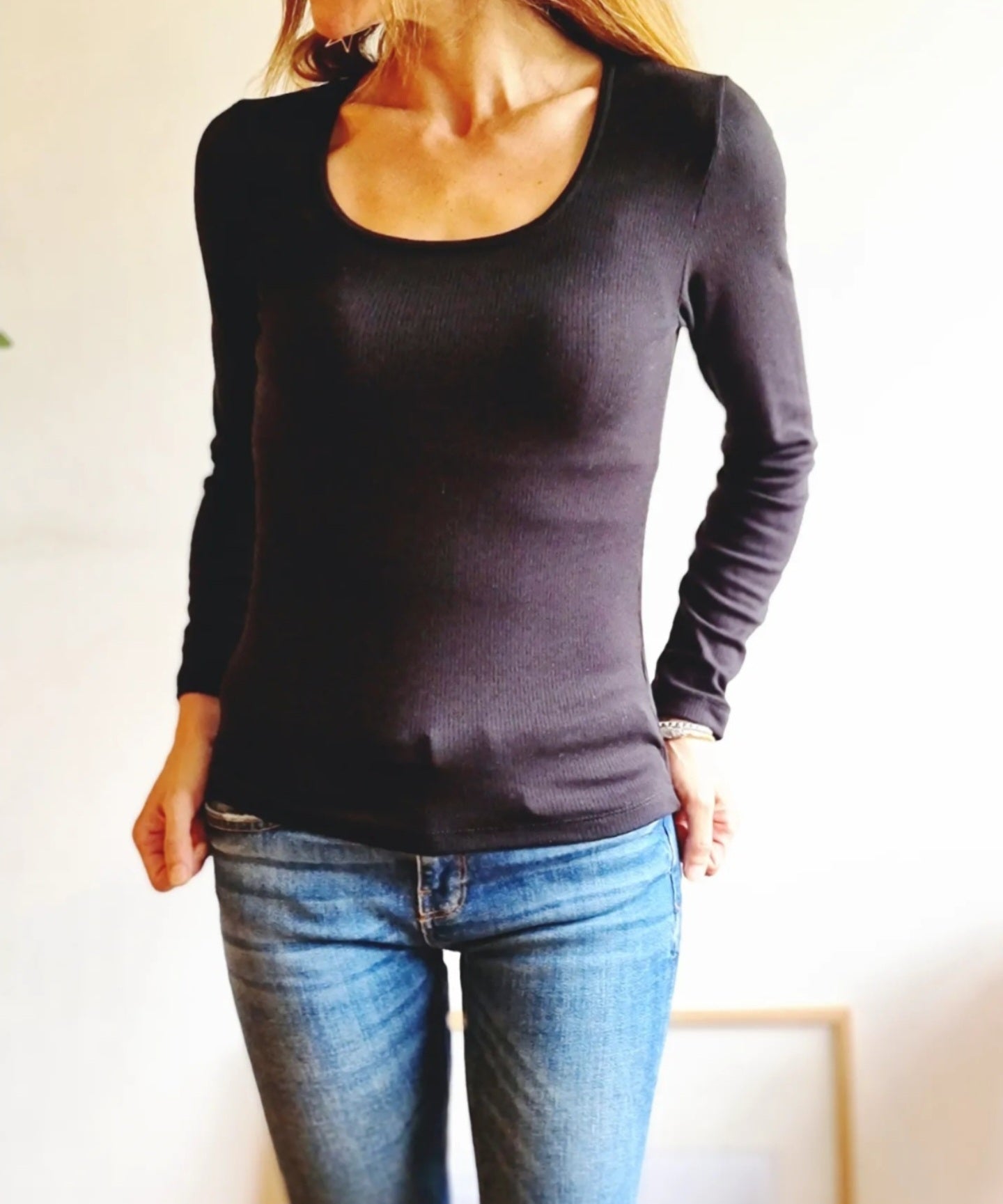 POLERA ALGODON TERMICA NEGRA.