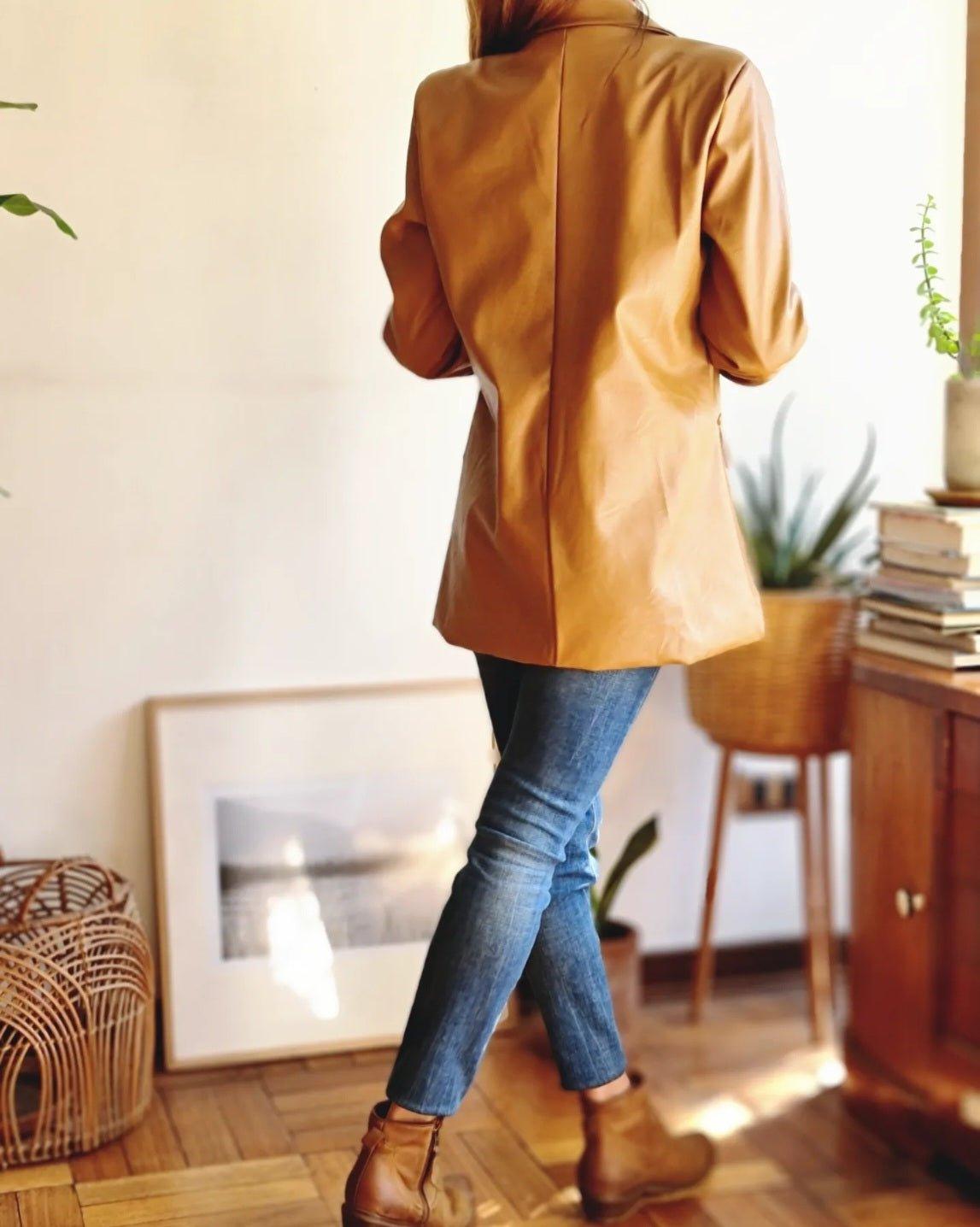 Blazer Eco Cuero Camel 15% de Dto - Queme Pongo Tienda